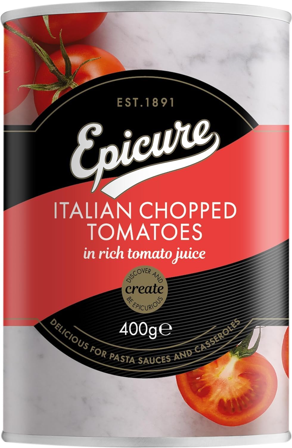 Epicure - Italian Chopped Tomatoes in Rich Tomato Juice 400g Multipack (4 Tins)