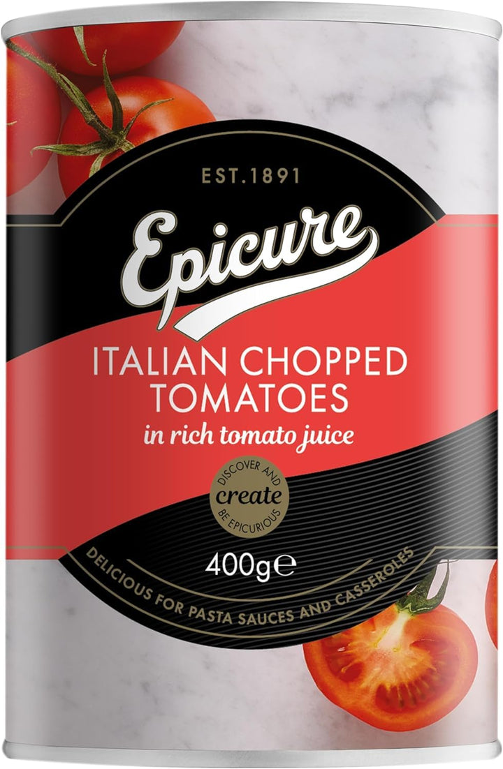 Epicure - Italian Chopped Tomatoes in Rich Tomato Juice 400g Multipack (4 Tins)