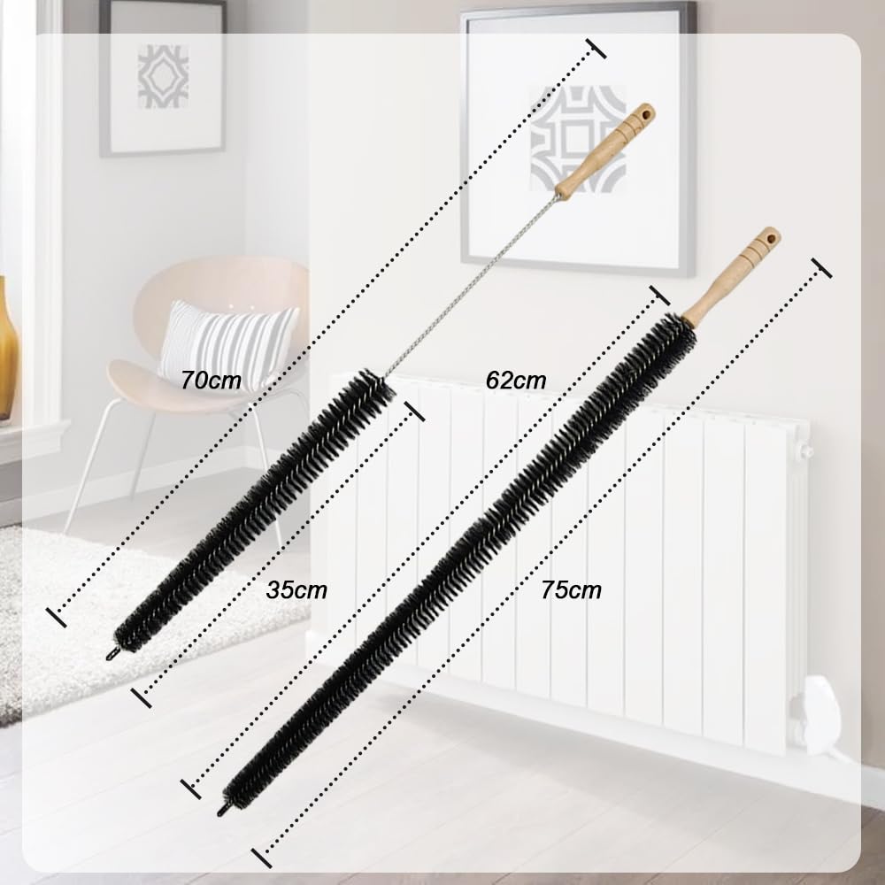 Armo - Pack of 2 Long Radiator Brushes Heavy Duty Flexible Cleaning Tool