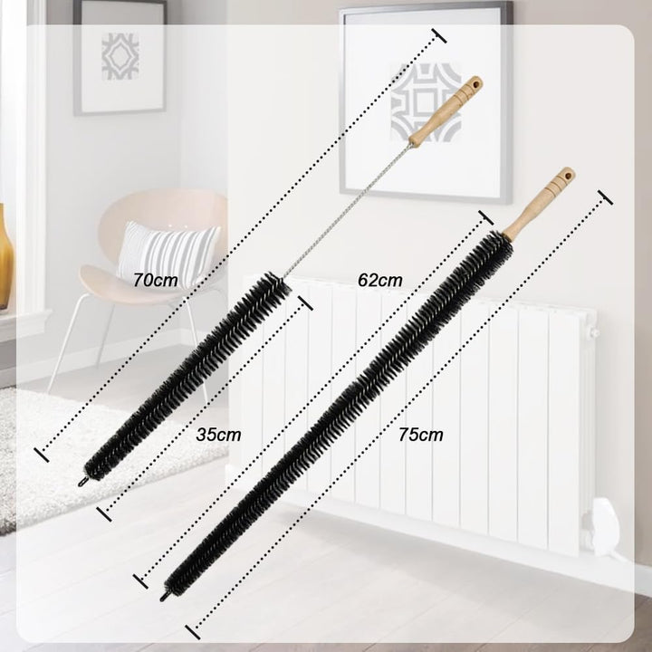 Armo - Pack of 2 Long Radiator Brushes Heavy Duty Flexible Cleaning Tool