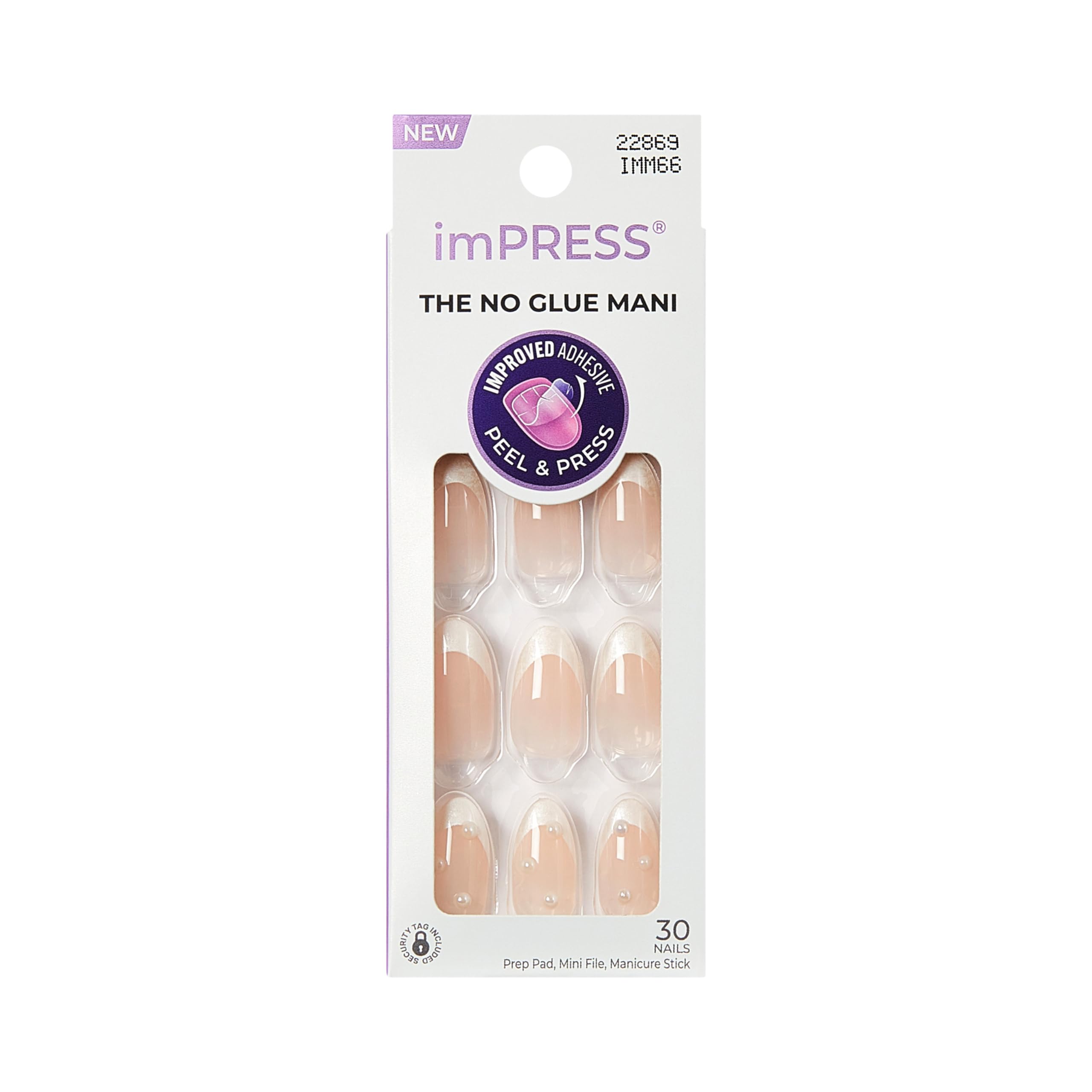 imPRESS Nails - CHILLS White Almond Medium Squoval Glossy Press-On Nails | 30 Count