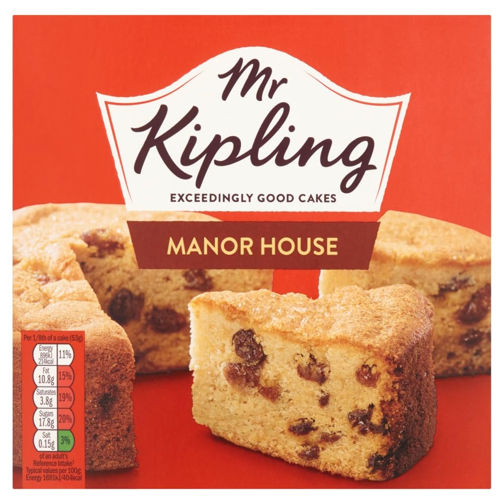 Mr Kipling Manor House Cake - Golden Sponge with Sultanas & Demerara Sugar, 390g