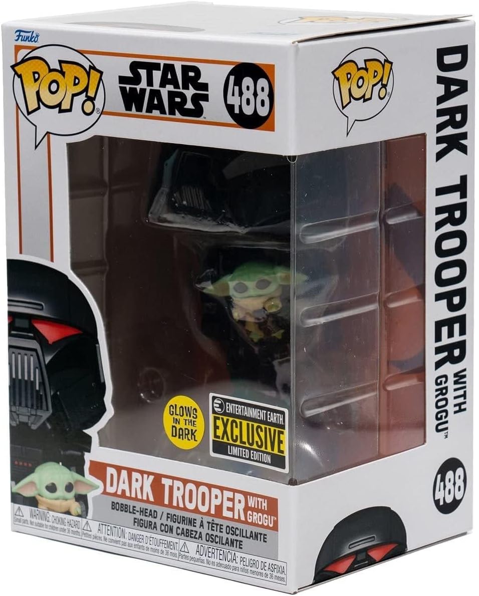 Funko STAR WARS – Wackelkopf POP Nr. 488 – Dark Trooper mit Grogu SP.EDIT.