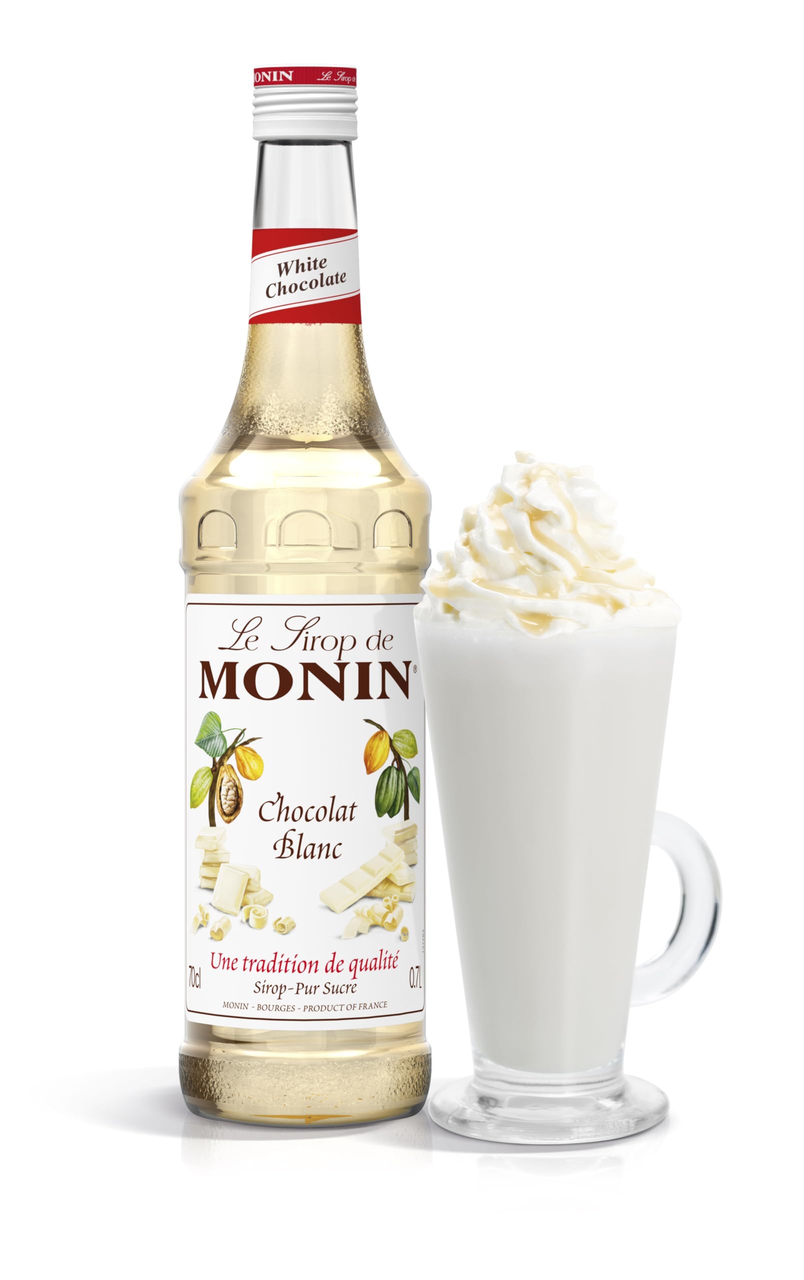 Monin Premium White Chocolate Syrup - Creamy Taste for Coffee & Cocktails | 700ml Glass Bottle 3