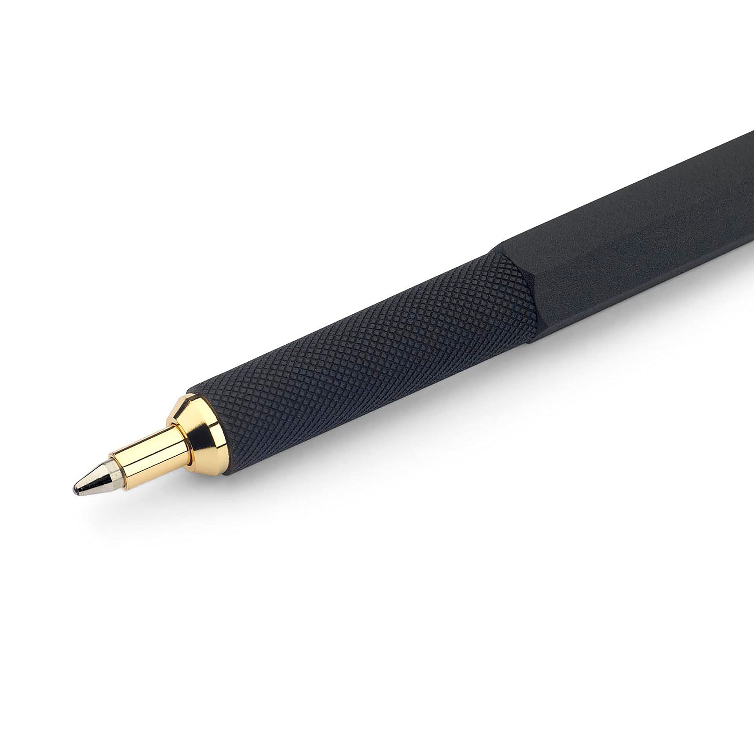 rOtring 800 Retractable Ballpoint Pen - Full Metal Body | Medium Point | Black Ink | Black Barrel 3