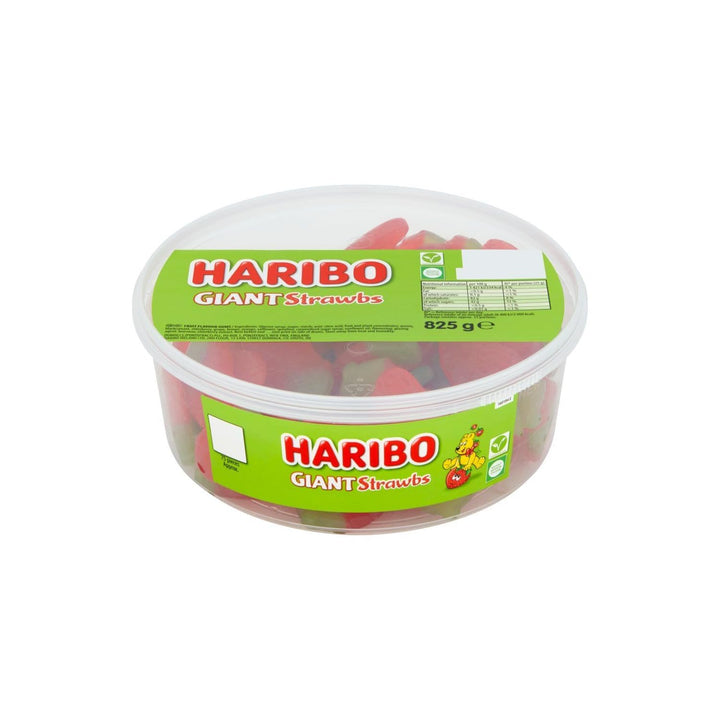 HARIBO Giant Strawbs Strawberry Flavoured Chewy Sweets - 75 Pieces Tub