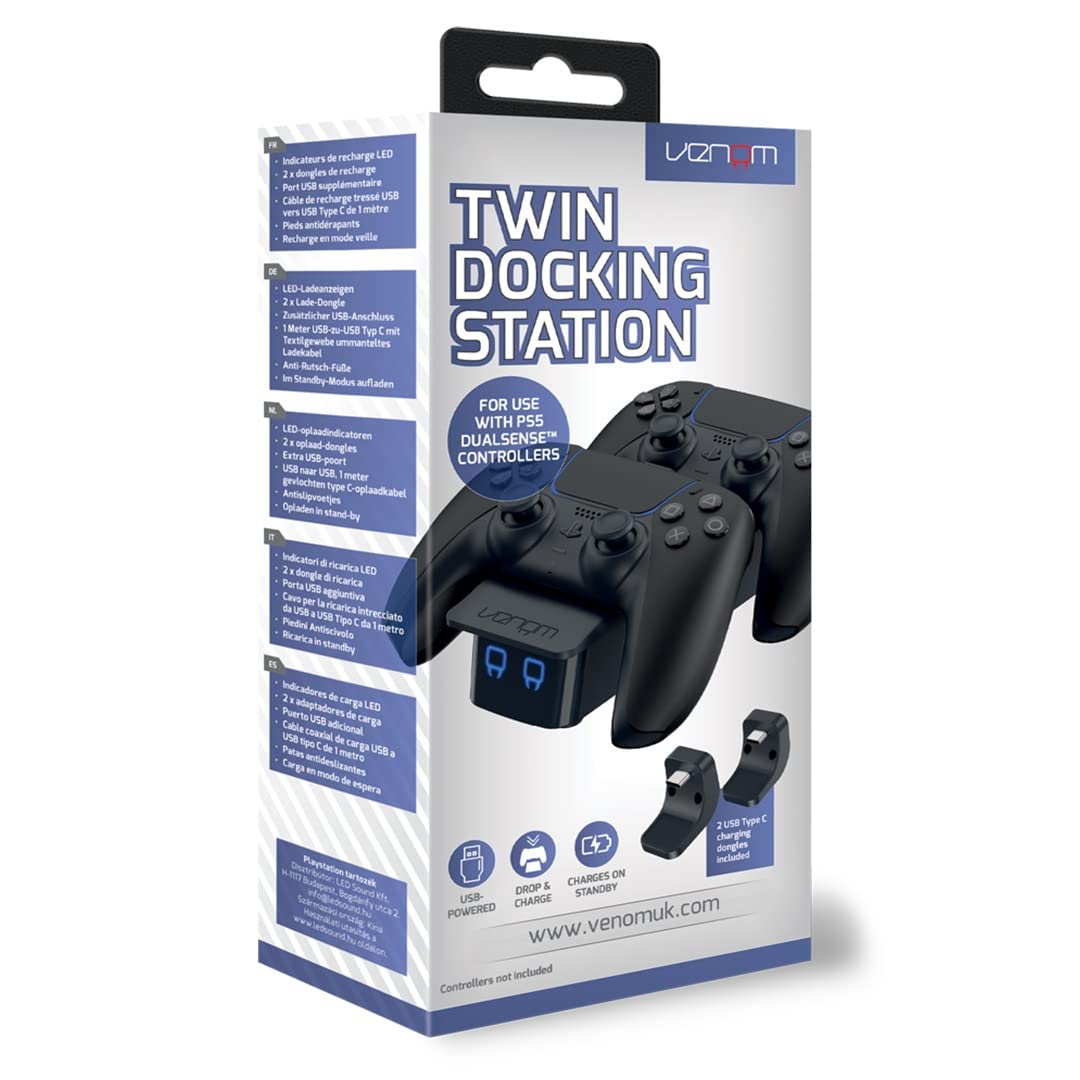 Venom PS5 Controller Twin Docking Station - Black (PS5) 4