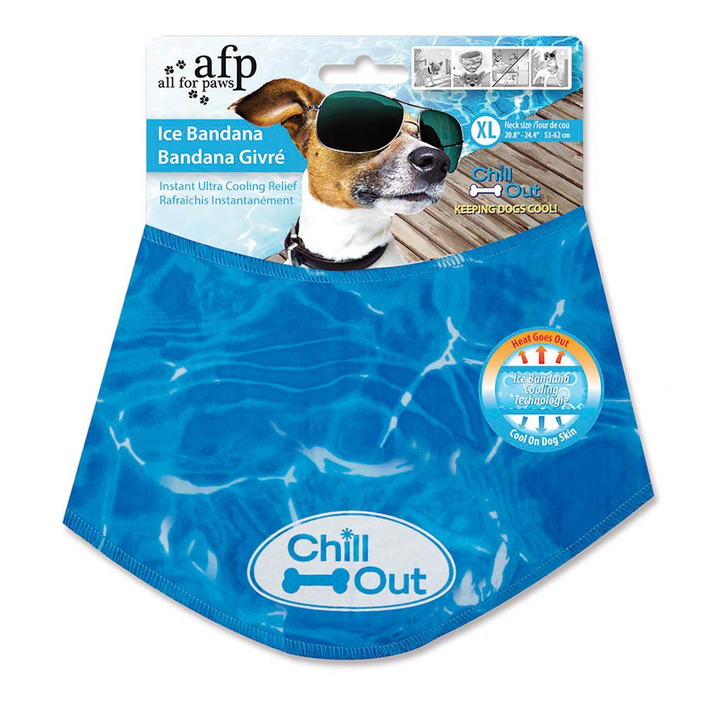 ALL FOR PAWS Chill Out Ice Dog Bandana - Cooling Technology | Extra-Large | Blue 1