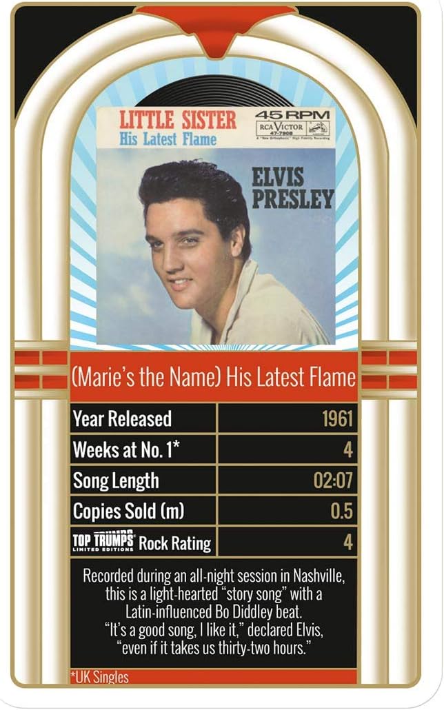 Top Trumps Elvis Presley 30 Greatest Singles Limited Edition Card Game 3