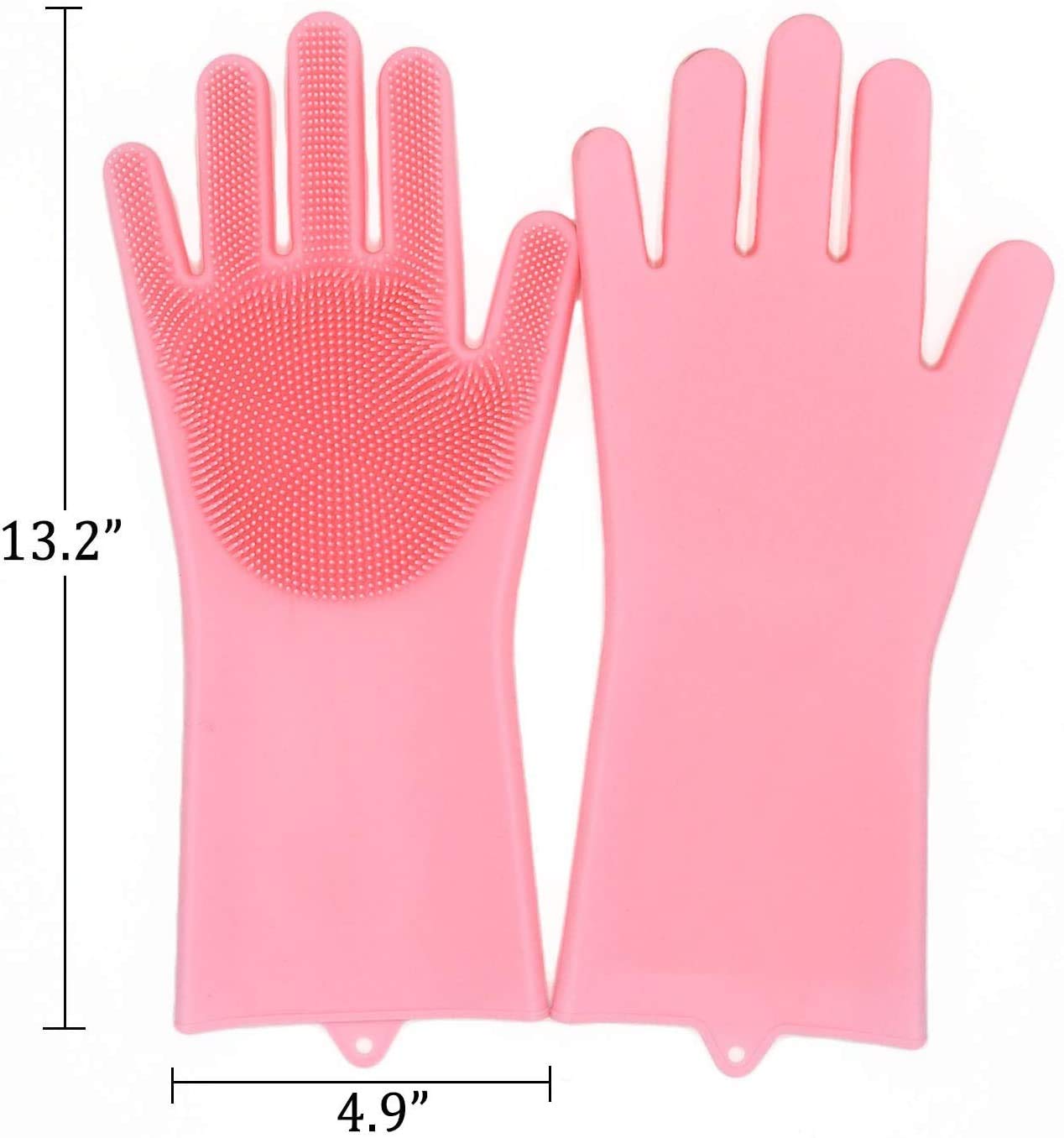Taylor & Brown Magic Dishwashing Gloves - Reusable Silicone Scrubber Pair | Pink | Adult 7