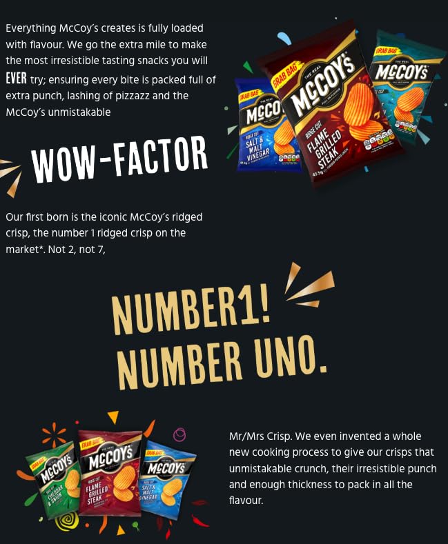 McCoys Salted Grab Bag Crisps 45g (Multipack BOX of 36) - Fully Loaded with Signature Crunch 6