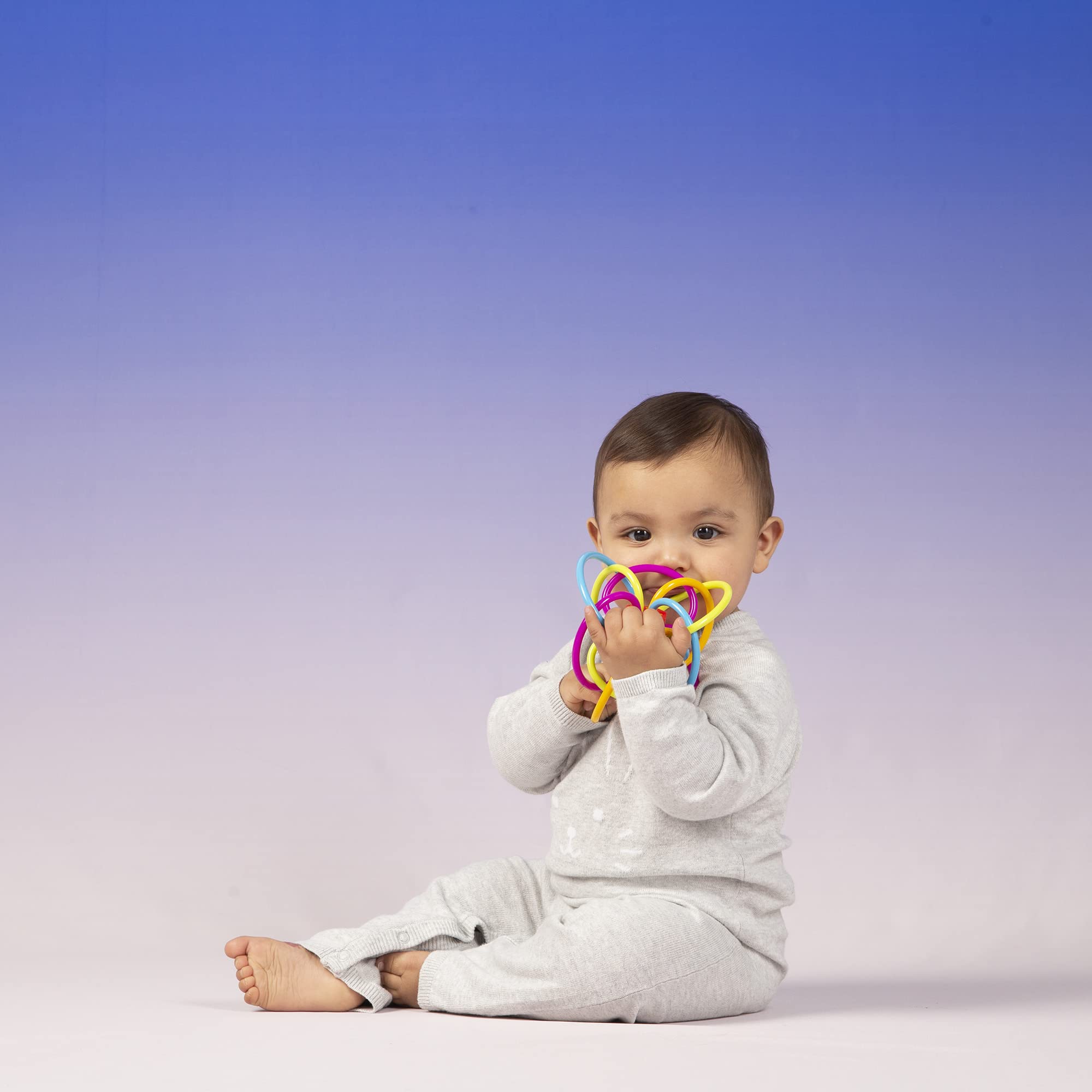 Manhattan Toy Winkel Rattle and Sensory Teether Toy - BPA-Free Tubes | Quiet Rattle | Newborn+ 4
