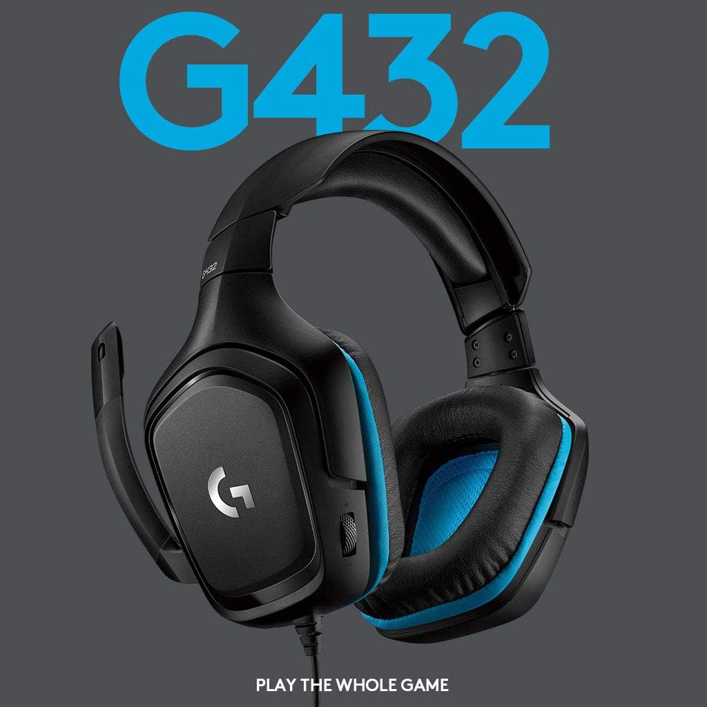 Logitech G432 Wired Gaming Headset with 7.1 Surround Sound, DTS Headphone:X 2.0, 50mm Drivers