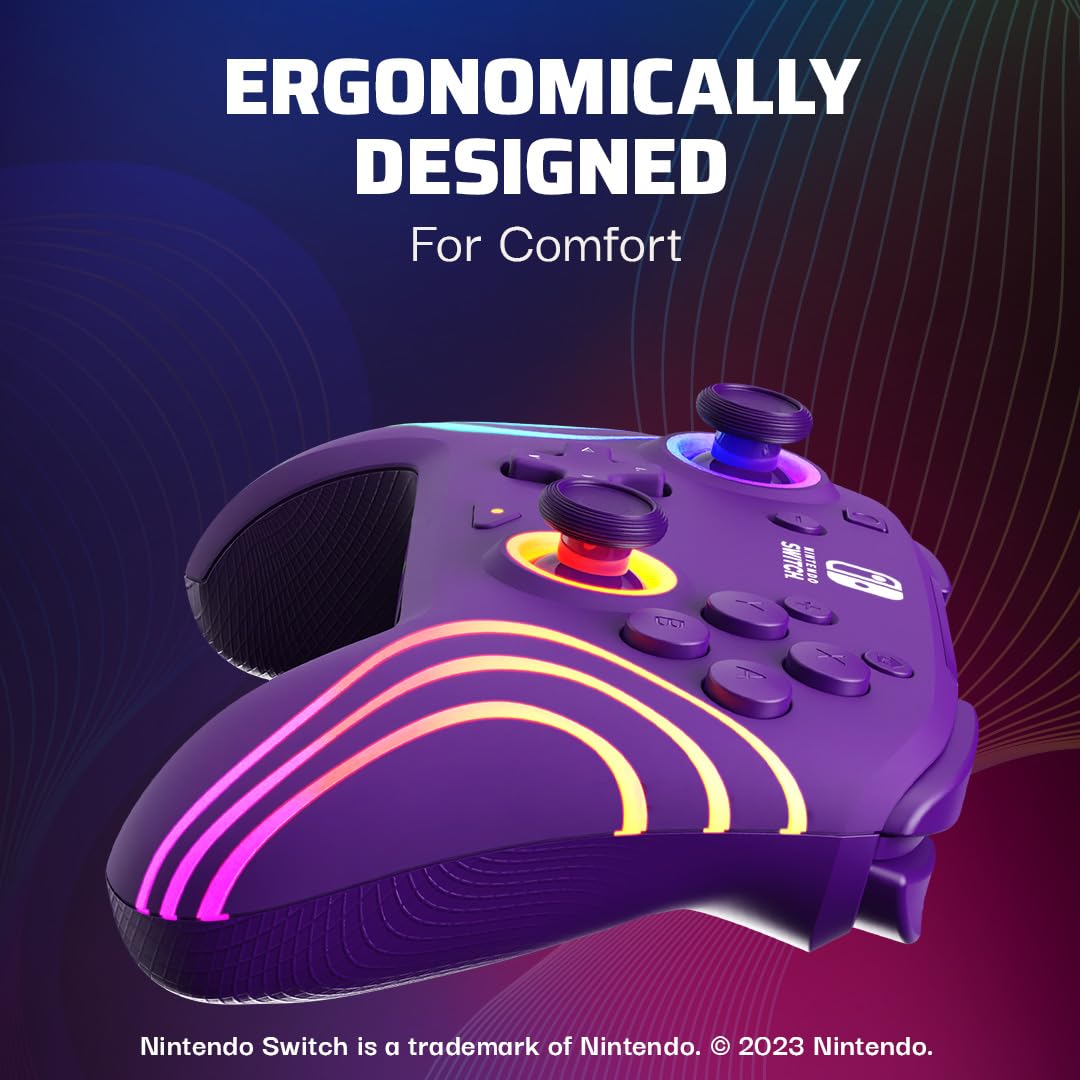 PDP Afterglow Wave Wireless Pro Controller with Full Motion for Nintendo Switch