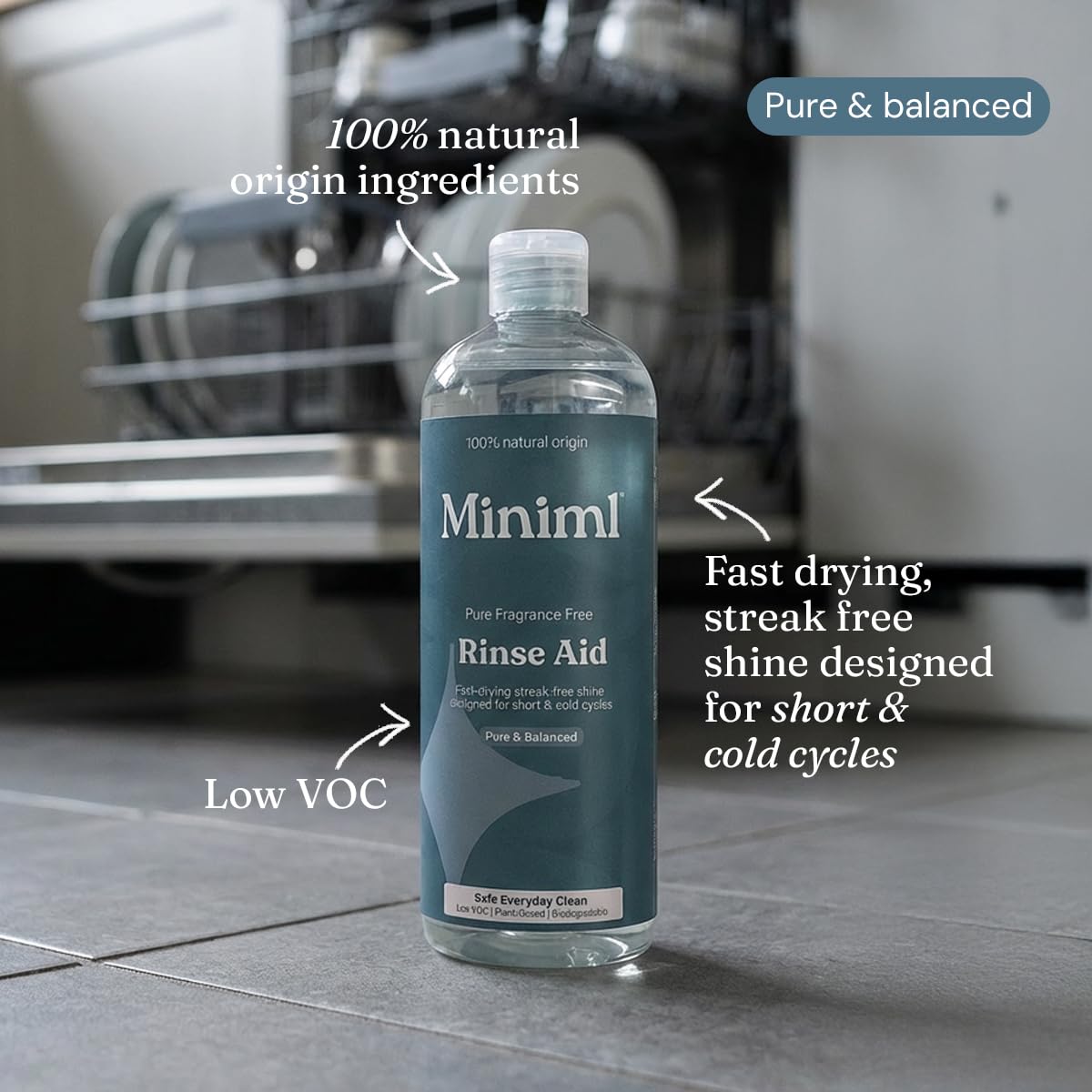 Miniml Dishwasher Rinse Aid - 400ml | Fast-Drying, Streak-Free, Unscented 3