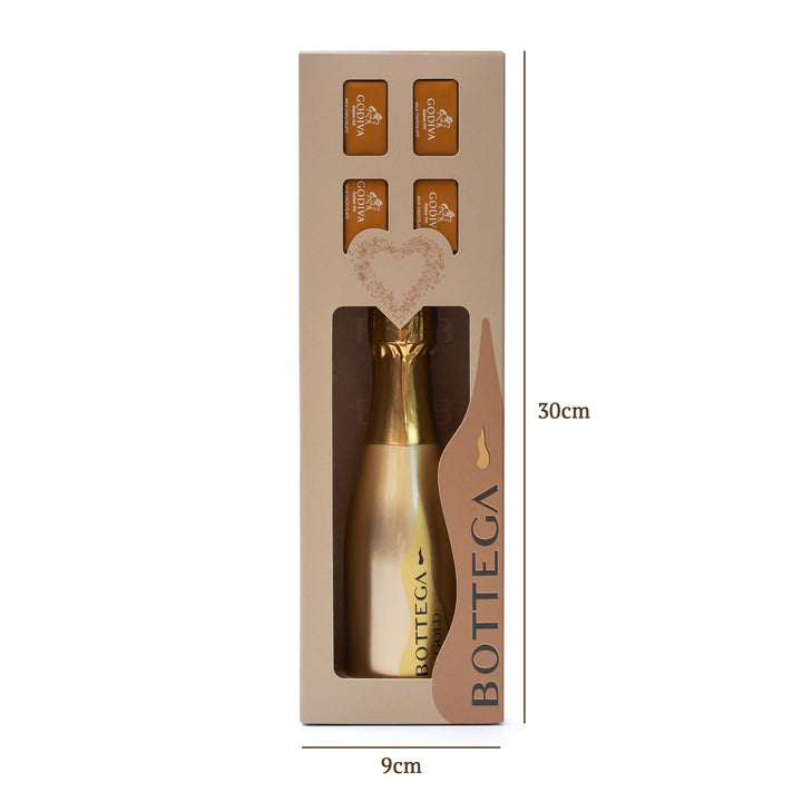 Bottega Gold & Godiva Prosecco Gift Set (200ml + 4x Chocolates)
