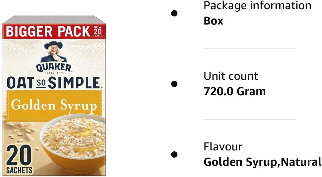 Quaker Oat So Simple Family Pack Golden Syrup 20 x 36g