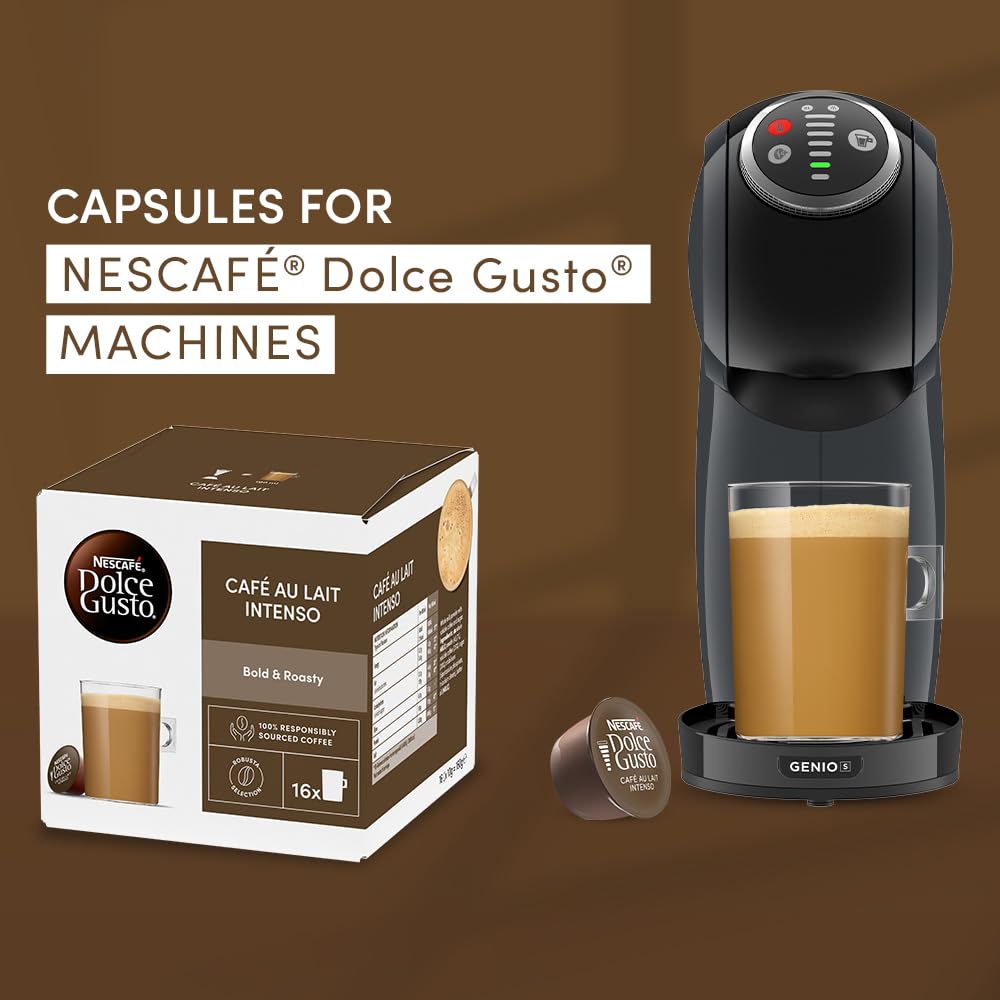Nescafé Dolce Gusto Café Au Lait Intenso Coffee Pods - Bold & Roasty Flavor | 3 Pack (16 Capsules Each) 2