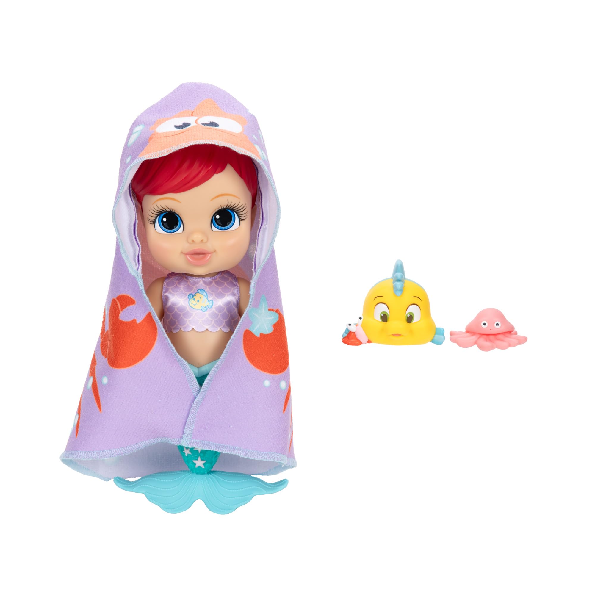 Disney Princess Bathtime Baby Ariel Playset - Color Change Mermaid Doll with Water Squirters 2