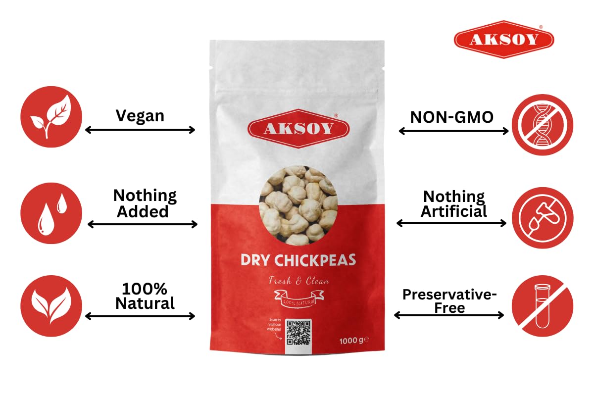 Aksoy - Premium Dry Chickpeas XL Size (12mm) 1KG 5