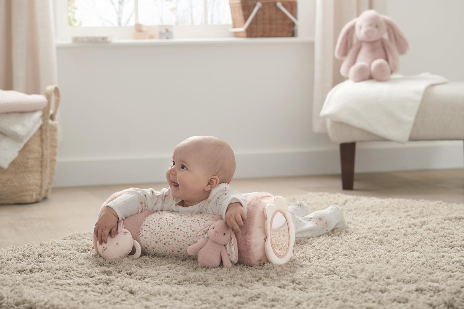 Mamas & Papas Tummy Time Roll - Supportive Baby Pillow with Rattle for Play & Development 10