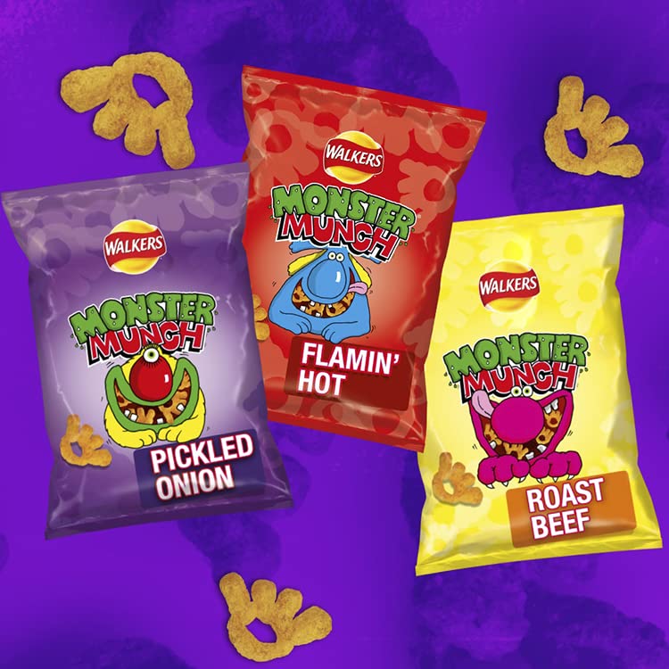 Walkers Monster Munch Roast Beef Flavour Crisps Multipack 6x20g