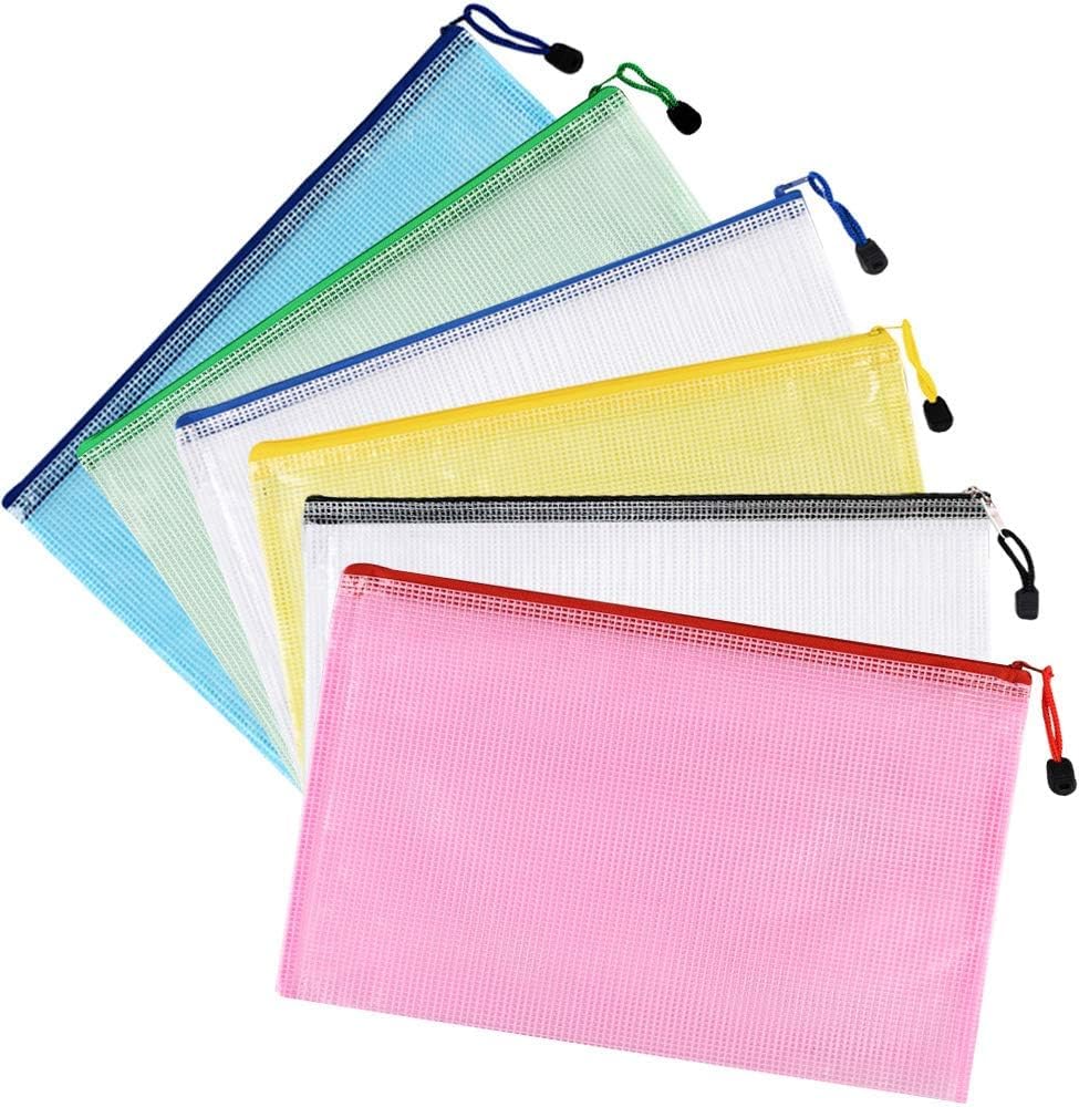 NORTHERN BROTHERS 24 Pcs Plastic Zip Wallets - A4/A5 Document Folders | Waterproof PVC | 6 Colours 4