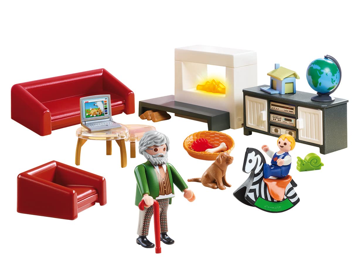 Playmobil 70207 Dollhouse Living Room with Fireplace - Light-Up Playset for Ages 4+ 11