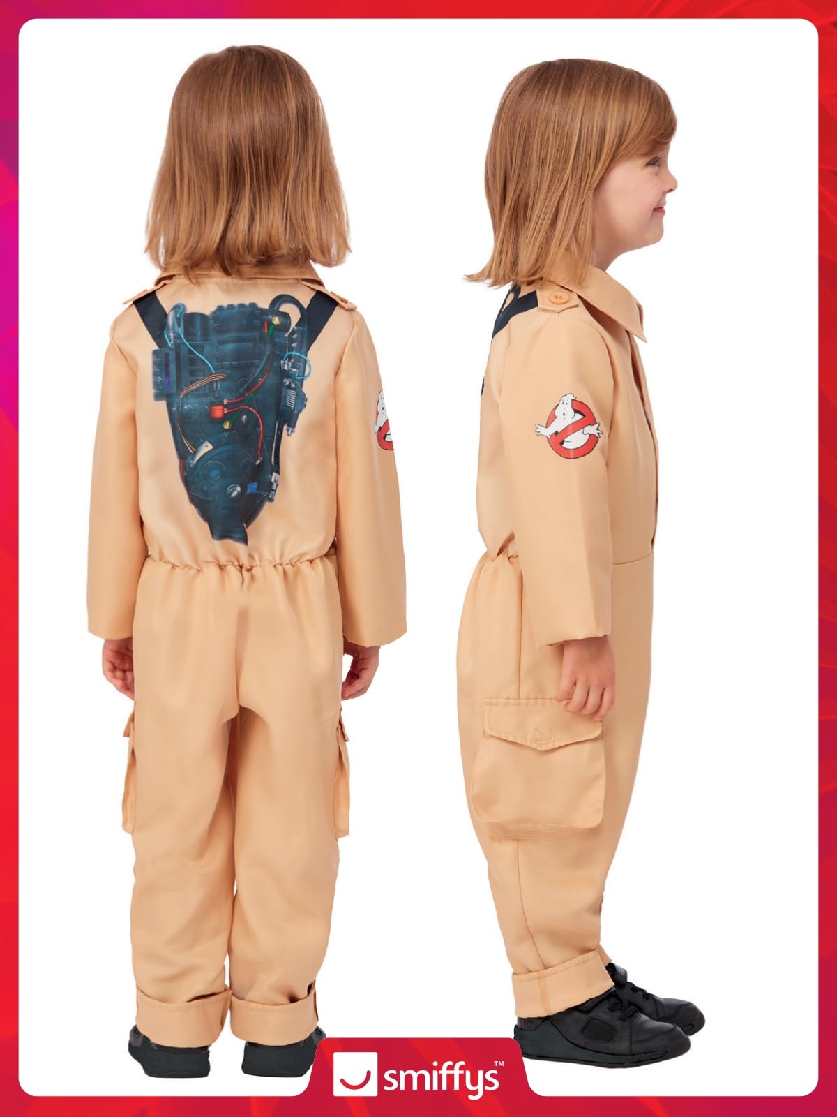 Smiffys Ghostbusters Toddler Costume - All-in-One Jumpsuit with Printed Proton Pack 4