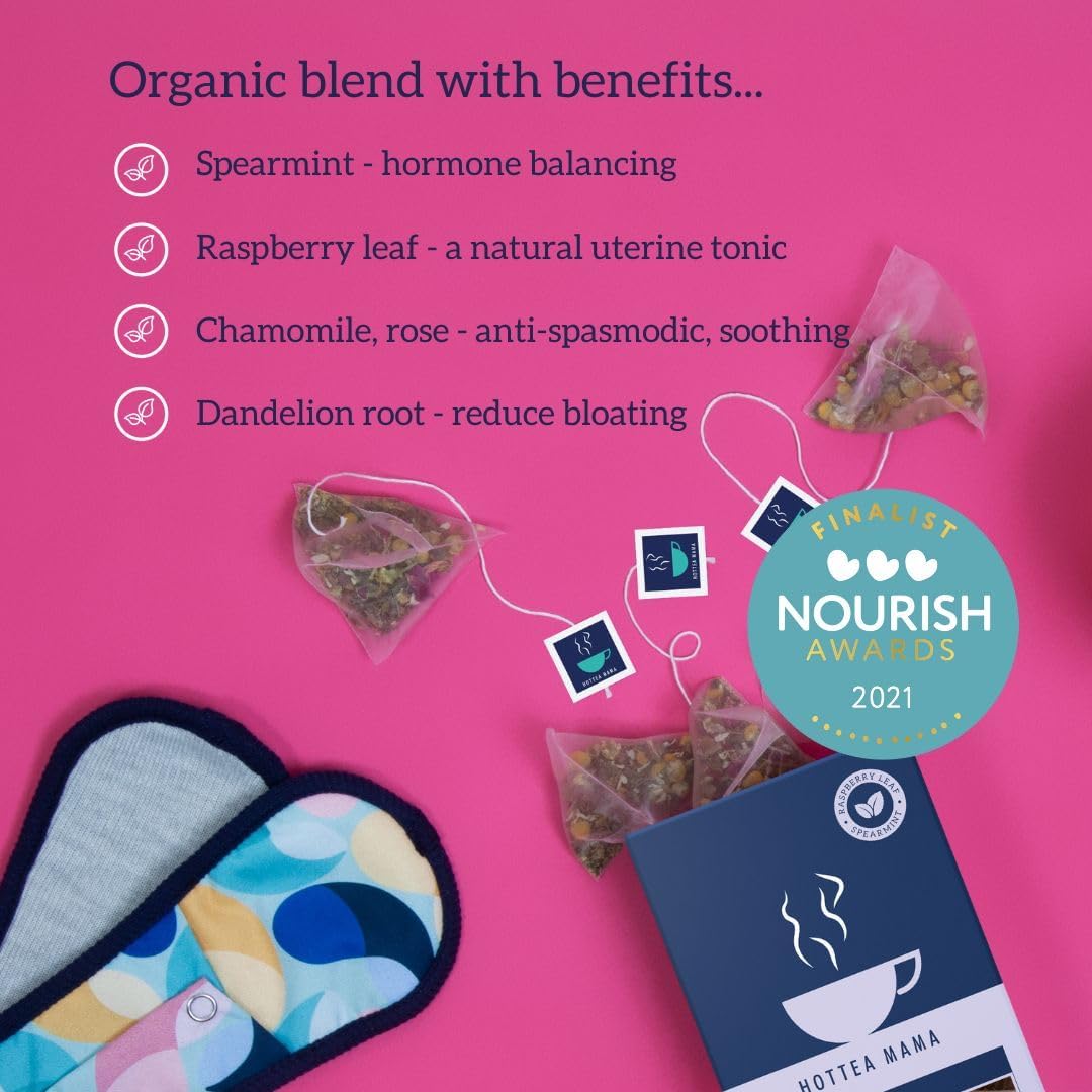 HOTTEA MAMA Over The Moon Organic Period Support Herbal Tea - Cramp Relief & Hormone Balance