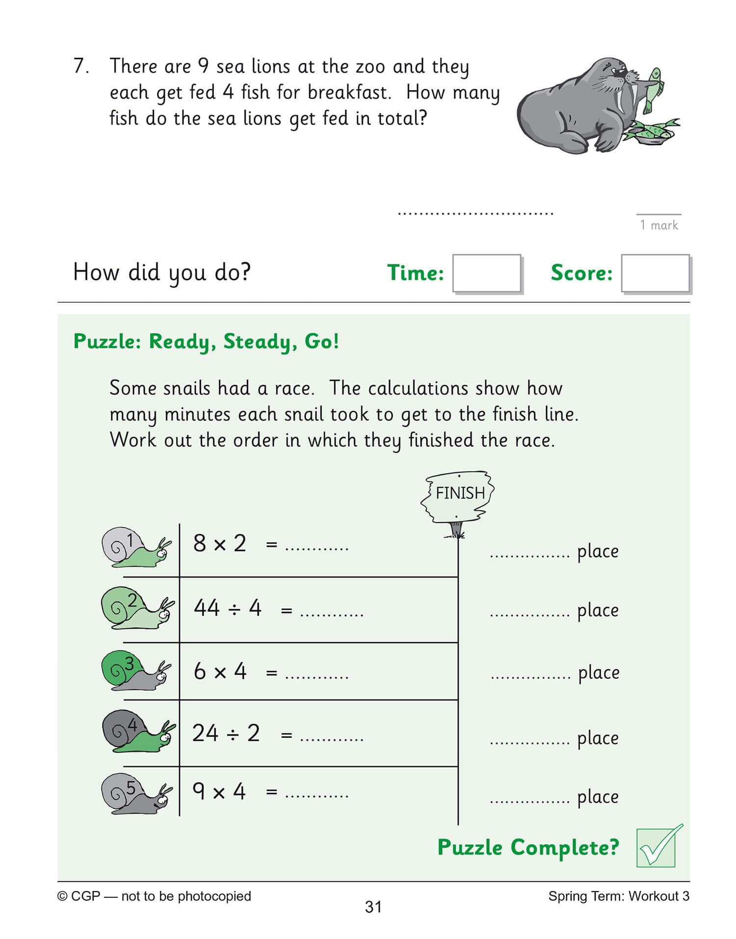 CGP KS2 Maths: Times Tables 10-Minute Weekly Workouts - Year 3 Study Aid | Ages 7-8 | 88 Pages 7