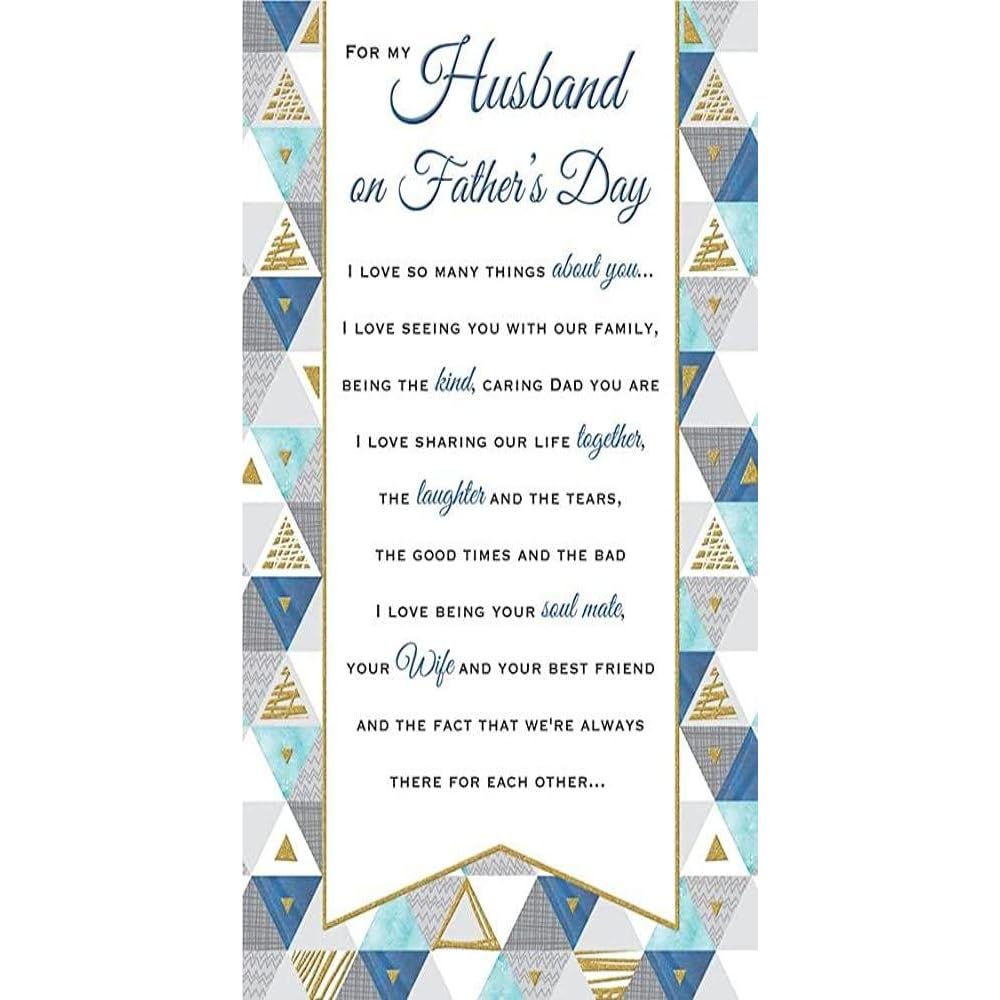 Piccadilly Greetings Husband Father's Day Card - 9 x 6 inches | Blue 1