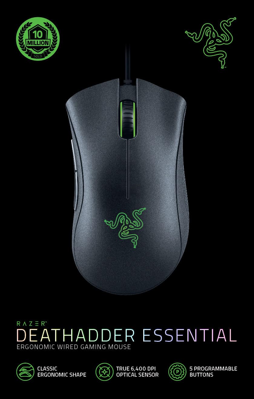 Razer DeathAdder Essential (2021) Wired Gaming Mouse - 6400 DPI Optical Sensor | 5 Buttons | Black 7