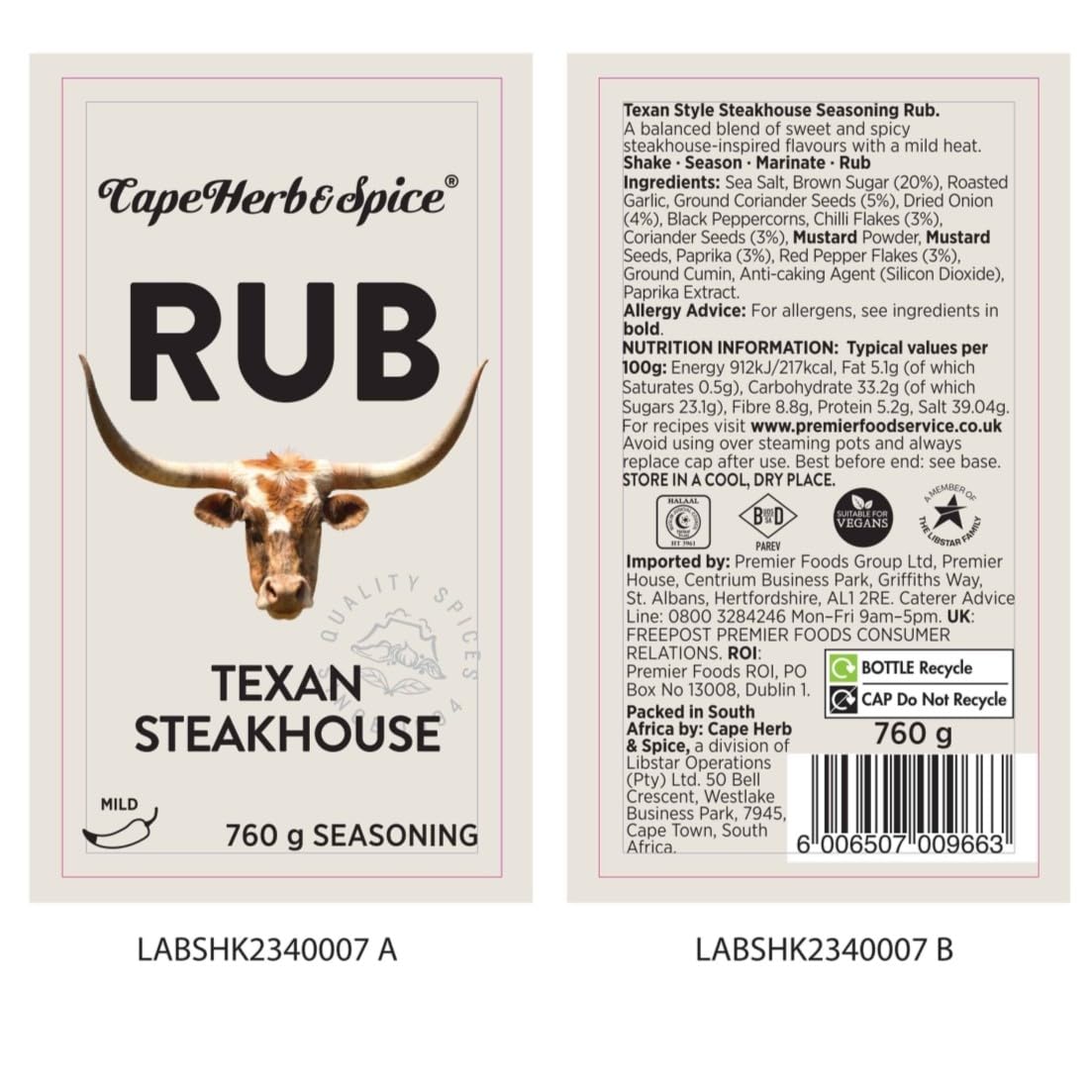 Cape Herb & Spice Texan Steakhouse Seasoning, 760 g 7