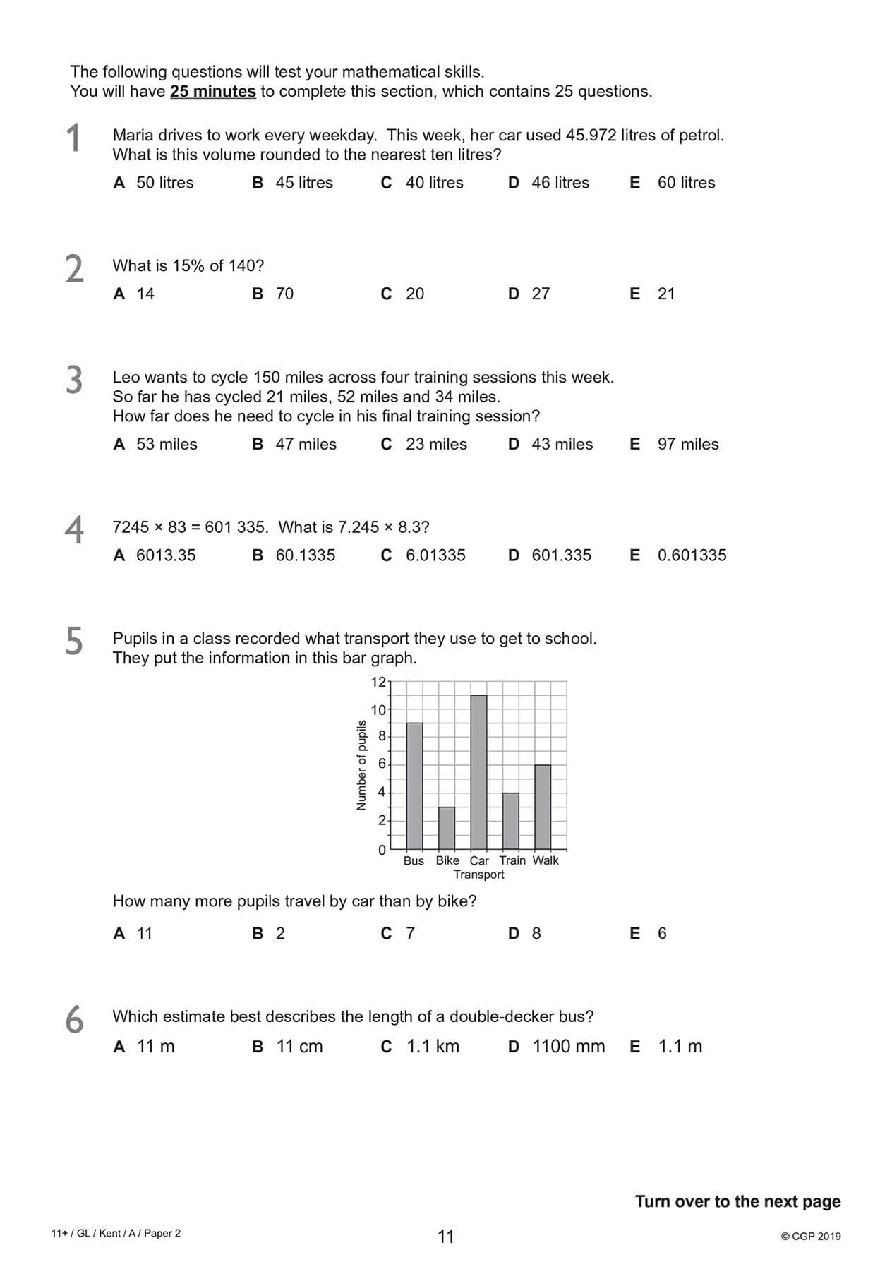 Coordination Group Publications Ltd (CGP) New Kent Test 11+ GL Practice Papers - Ages 10-11 | 2019 Release | Paperback 8