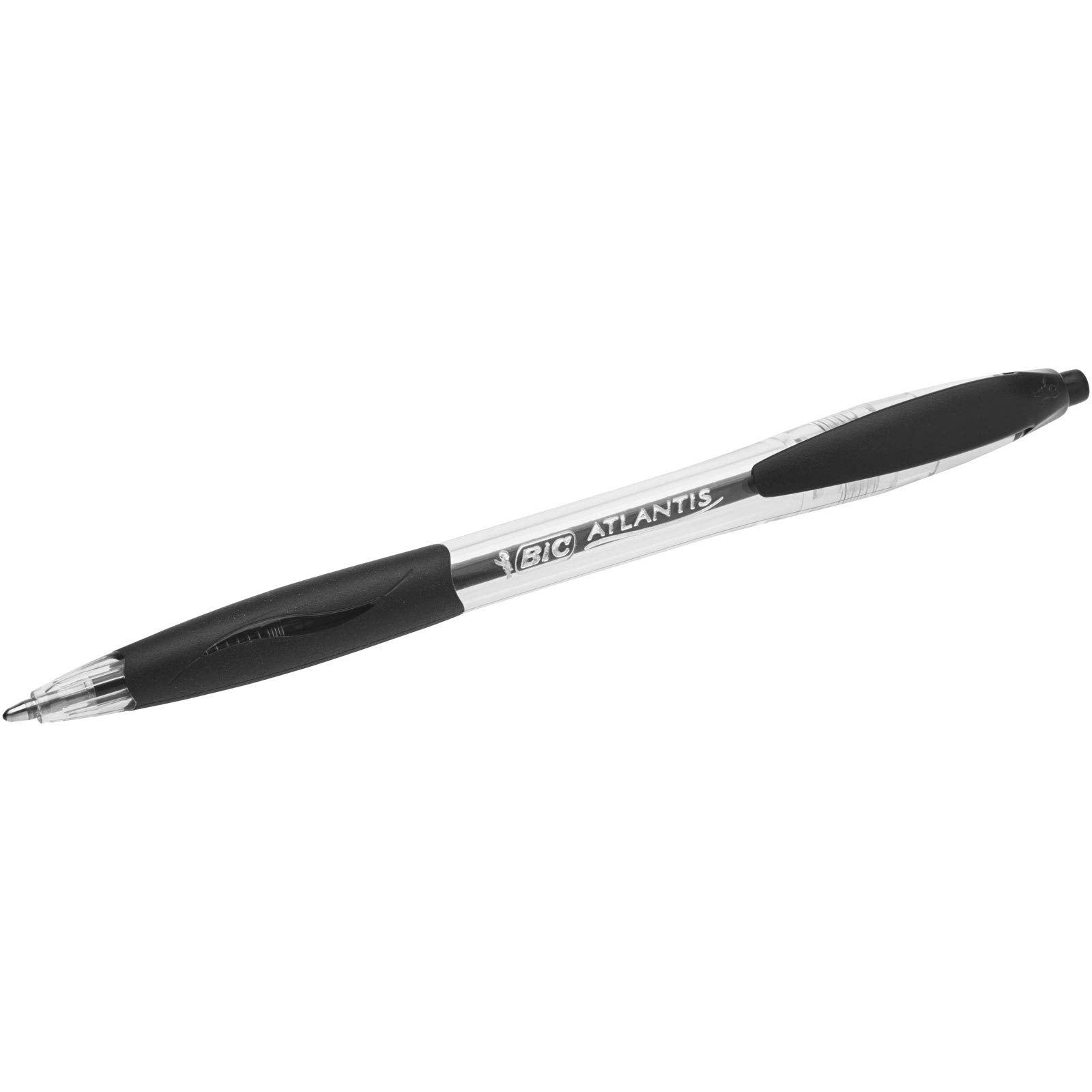 BIC Atlantis Clic Retractable Ballpoint Pens - Black Ink, 1.0mm Medium Point, Cushioned Grip - Box of 12 3