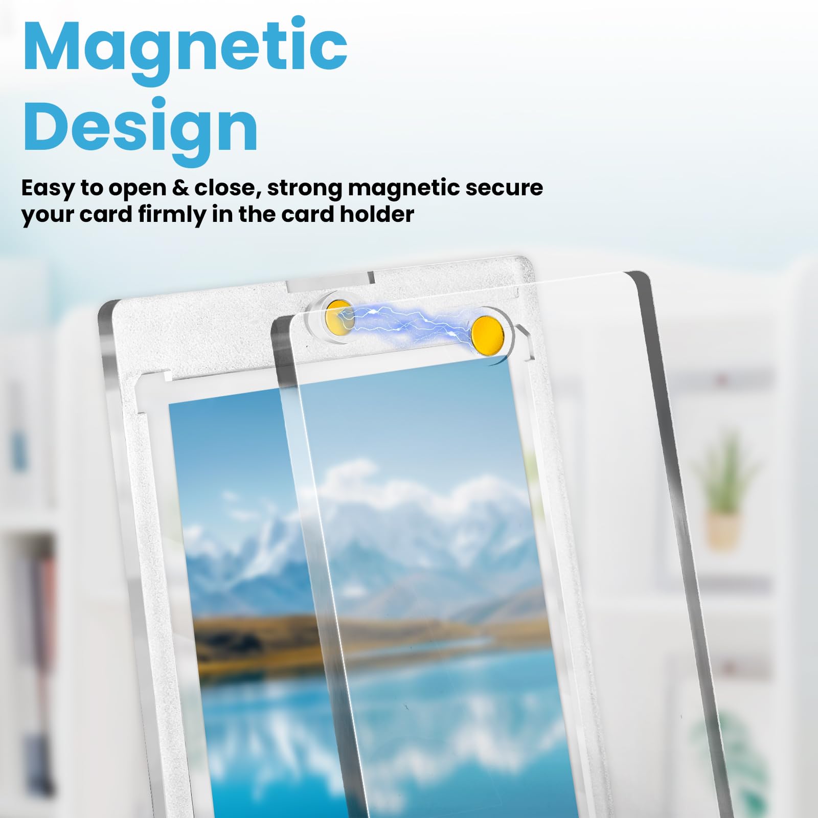 MOXYOY 10 PCS Magnetic Card Holder - 35PT Thickness Hard Acrylic Sleeves 3
