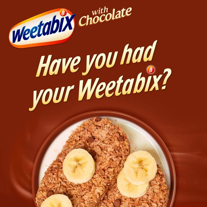 Weetabix Chocolate Cereal Biscuits, 450g (24 Count) - High Fibre Breakfast Biscuits with Wholegrain Wheat