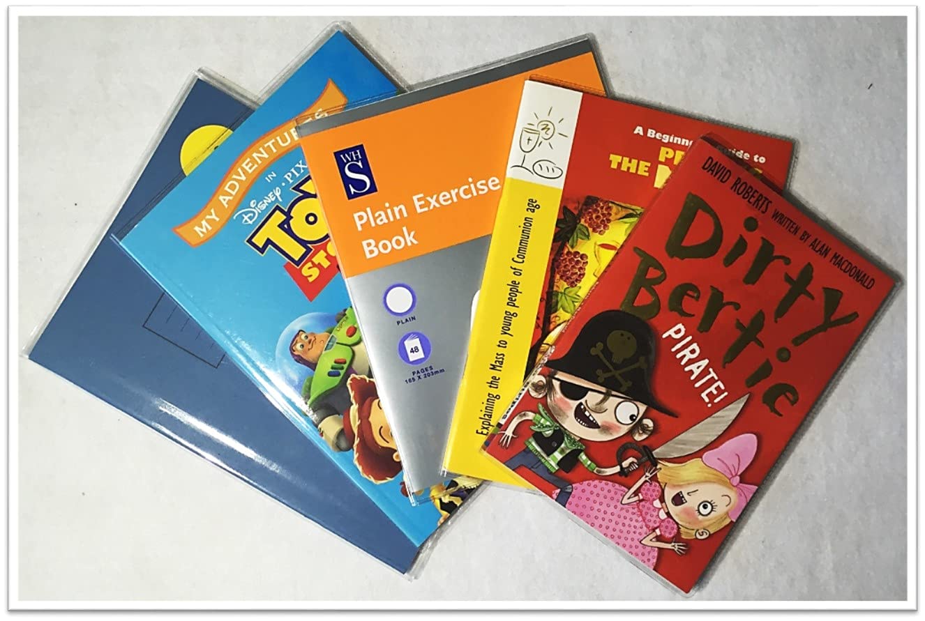 Bright Ideas Clear PVC Adjustable Book Covers - 130 Mi Thickness | 310mm x 198mm Flat Size | Box of 50 3