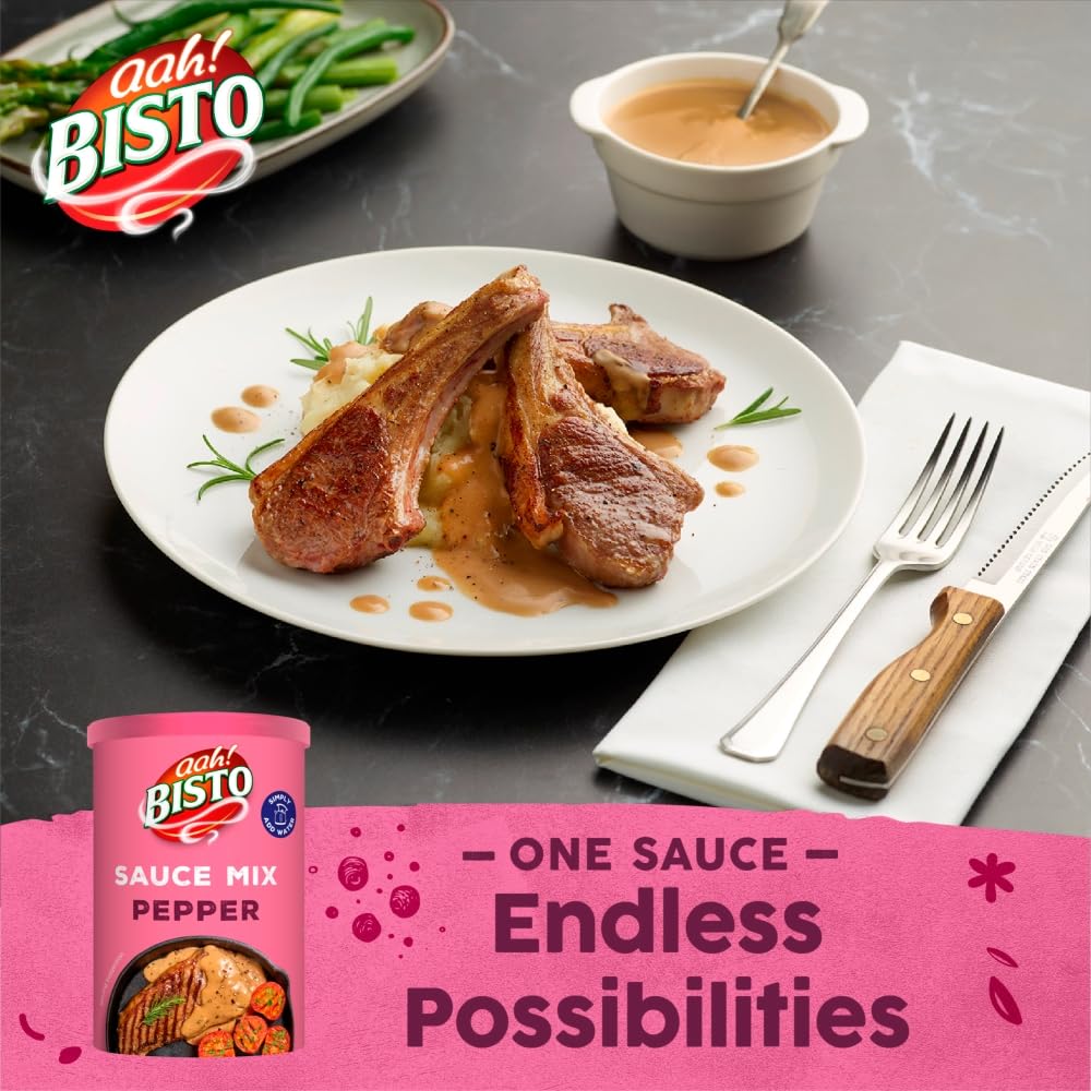 Bisto Deliciously Creamy Pepper Sauce Mix - Granules for Quick Preparation | 185g Drum 4