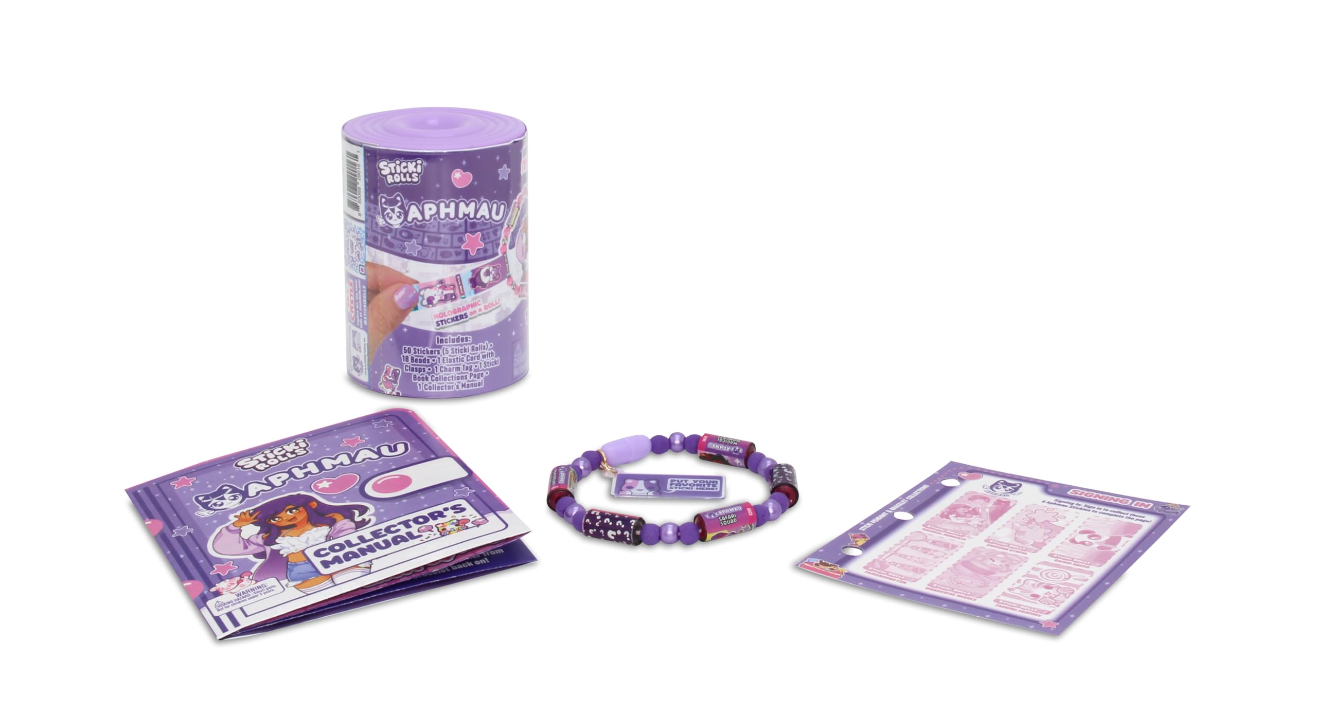 Sticki Rolls x Aphmau Capsules - Surprise Blind Pack with 50 Holographic Stickers & Bracelet 1