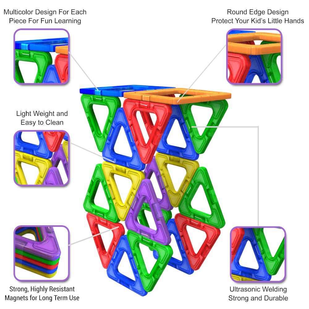 Desire Deluxe Magnetic Building Blocks 30pc Construction Set for Kids Ages 3-9 4