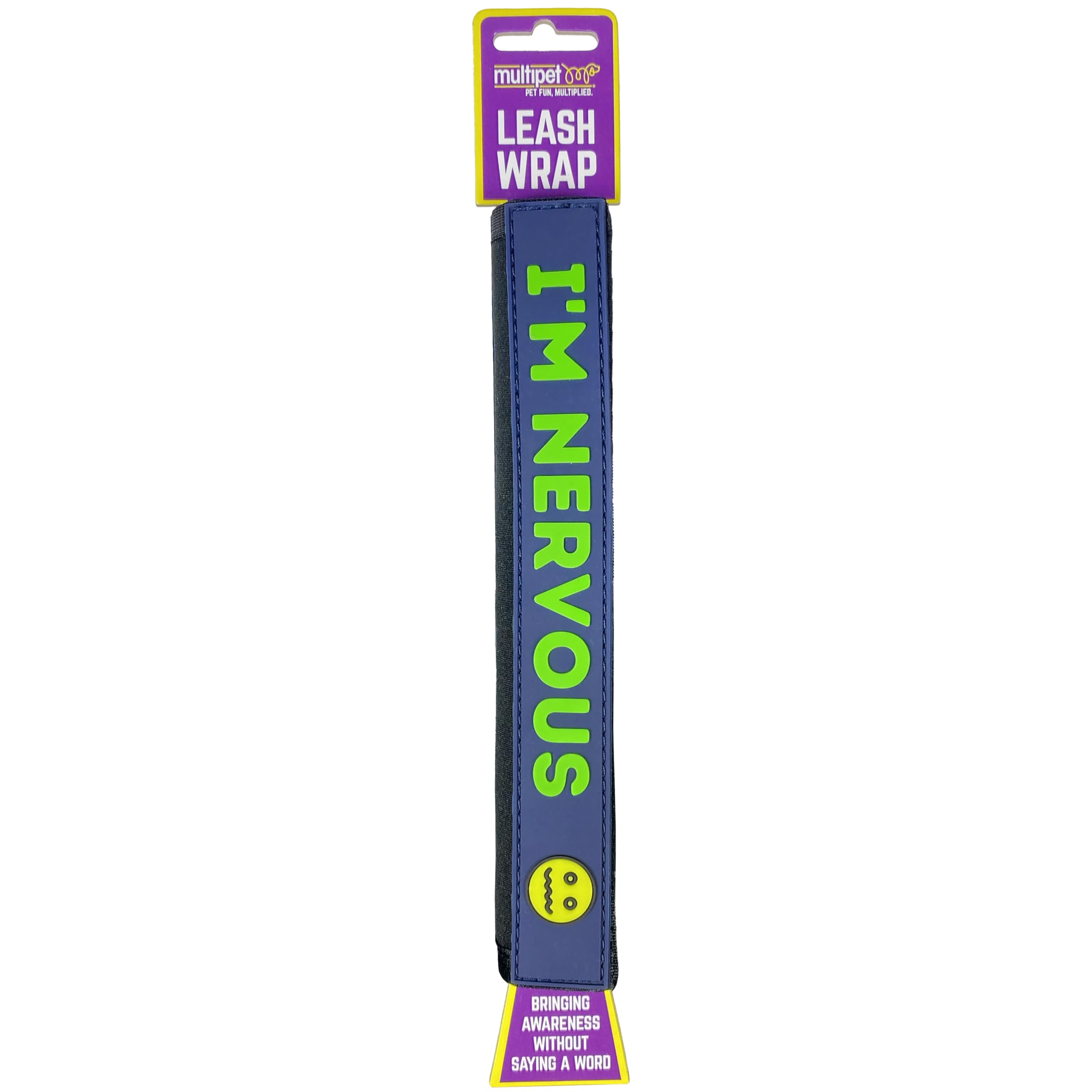 Multipet "I'm Nervous" Dog Leash Wrap - Double Sided Awareness Sleeve | Nylon | 6 inches 1