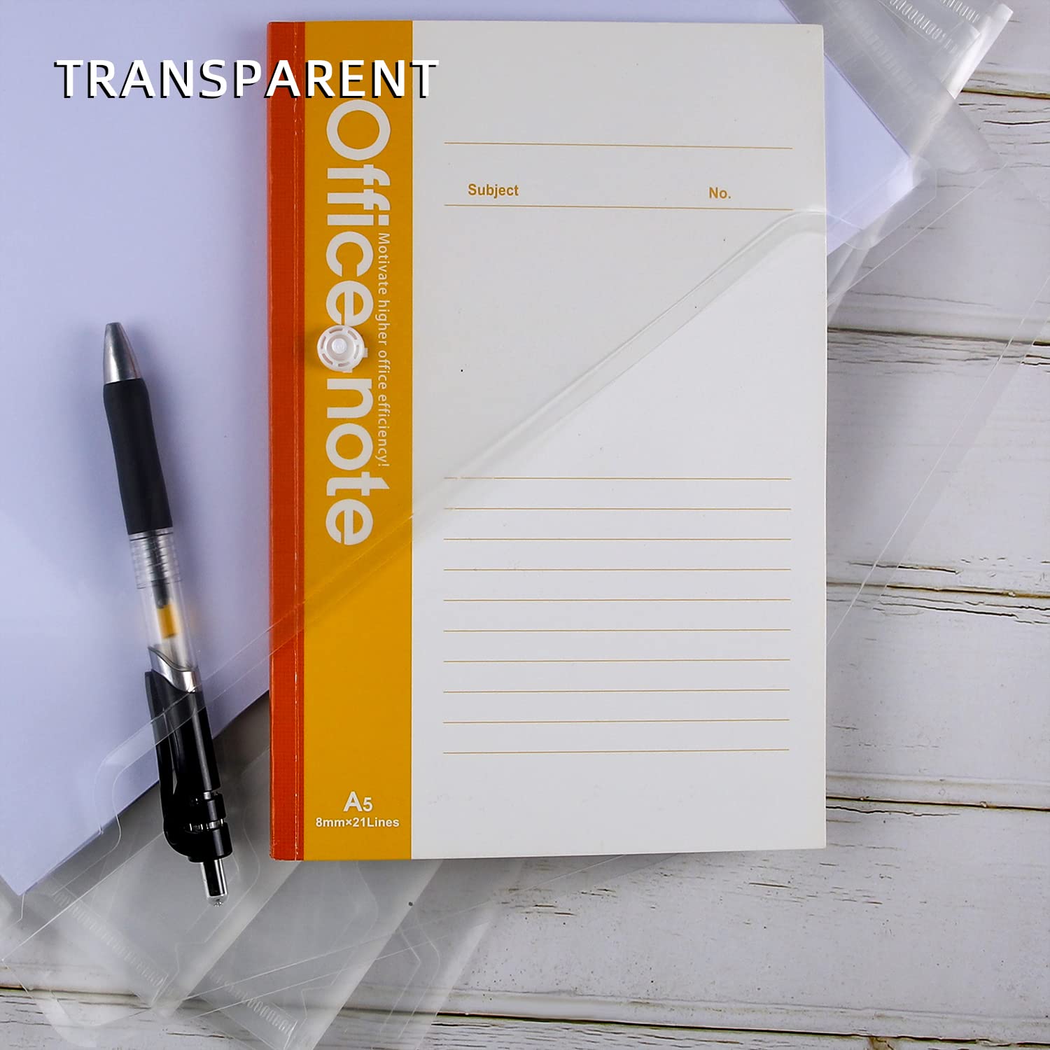 GoodtoU Clear Plastic Wallets A4 Document Folders with Popper Closure | Pack of 36 | Plastic 4