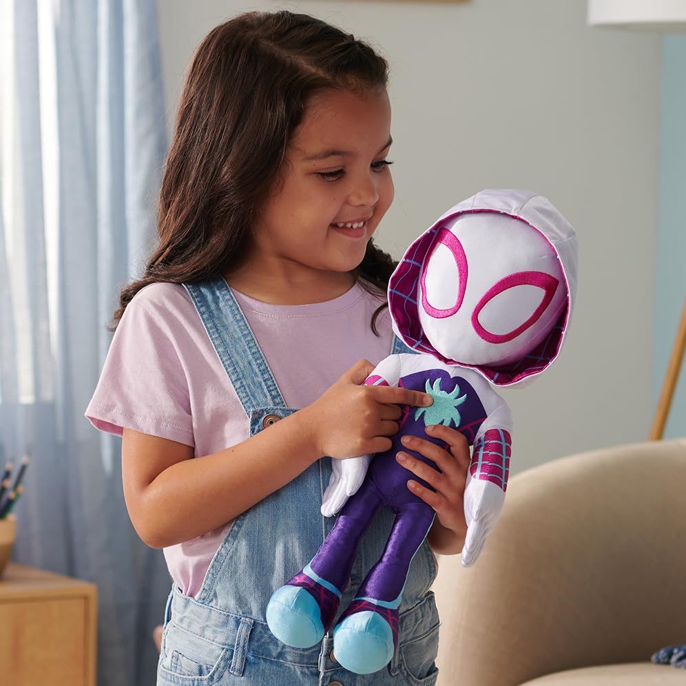 Jazwares Marvel's Spidey and His Amazing Friends Ghost-Spider 16” Talking Plush | Ages 3+ | Polyester 3