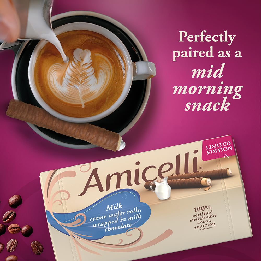 Ritter Sport Amicelli Limited Edition Vanilla Milk Crème Crispy Wafer Rolls 200g 3