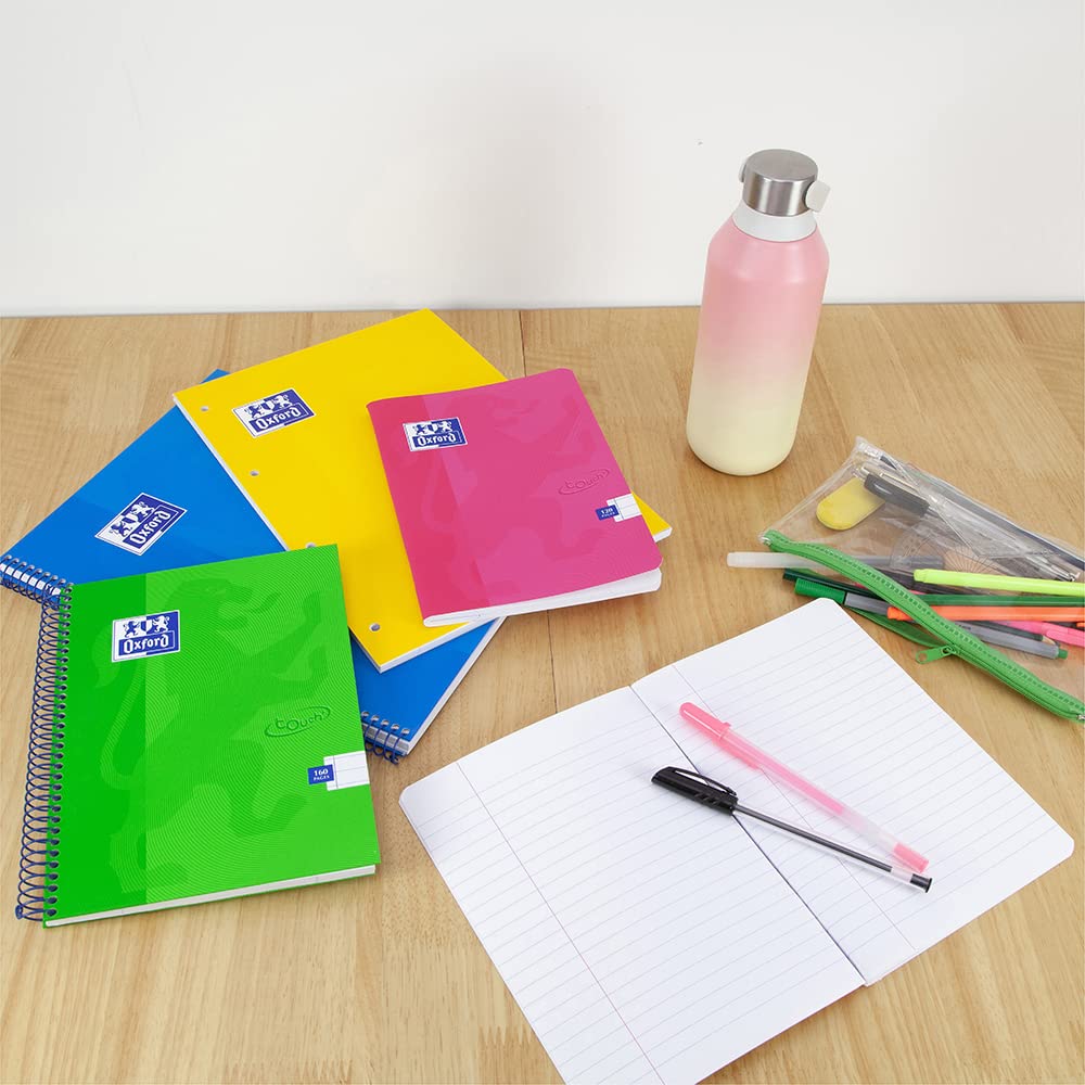 Oxford Touch A4 120 Page Softcover Stapled Notebook - Smooth Optic Paper | Pack of 5 3