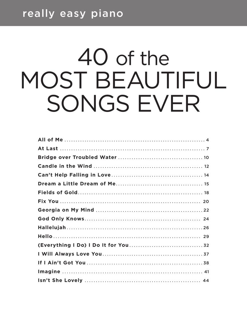 Hal Leonard - 40 of the Most Beautiful Songs Ever | Timeless Hits Arranged for Easy Piano 2