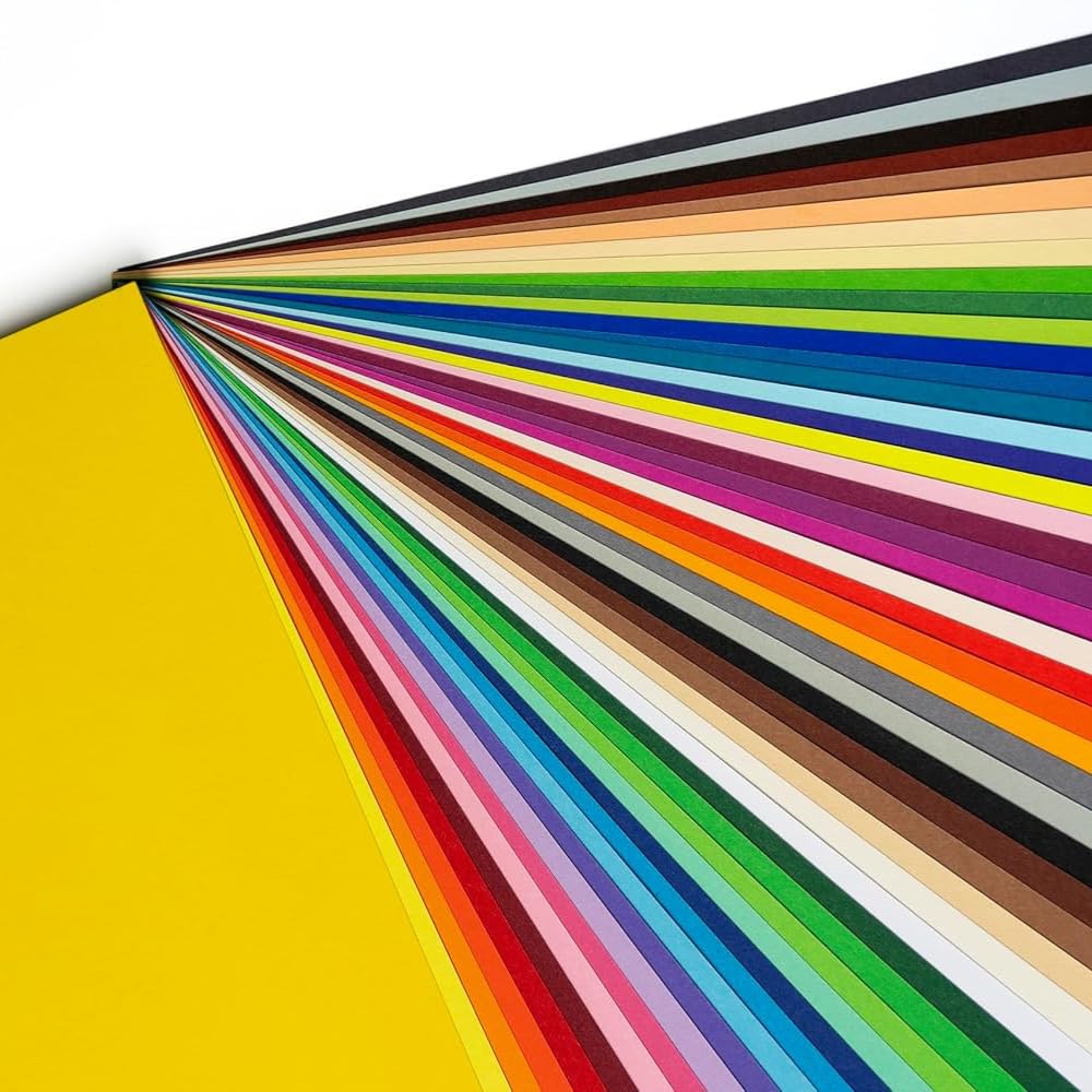 Hawksbill A4 Coloured Paper - 130GSM Premium Quality | 50 Assorted Rainbow Sheets | Ideal for Arts & Crafts 1