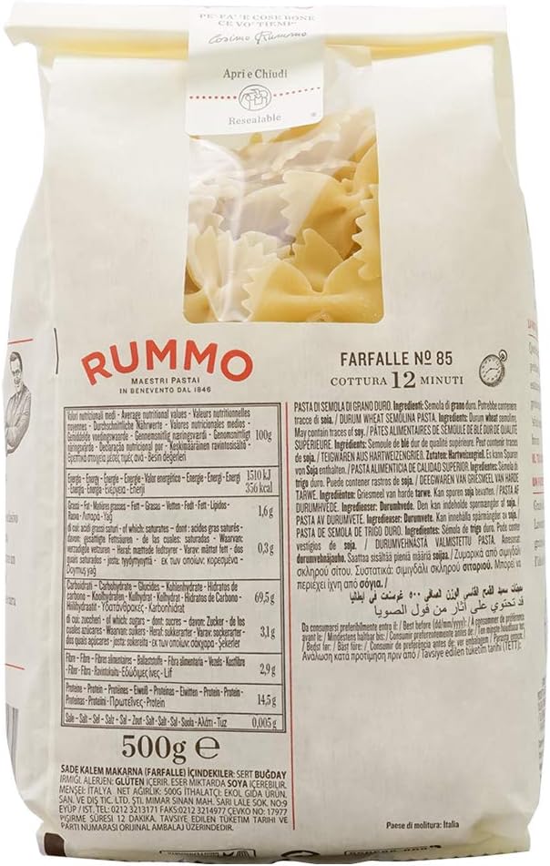 Rummo Farfalle Pasta No.85, 500 g